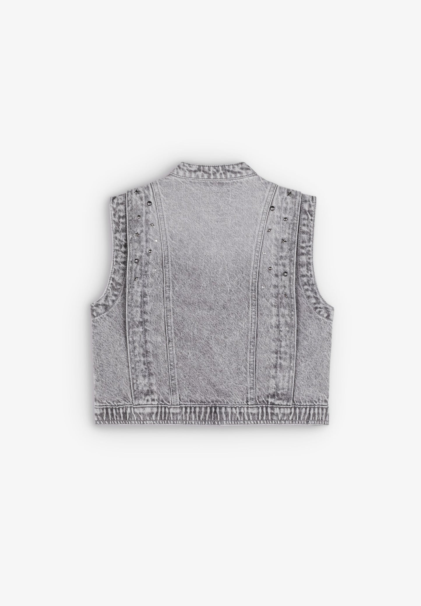 VESTE SANS MANCHES DENIM CLOUS