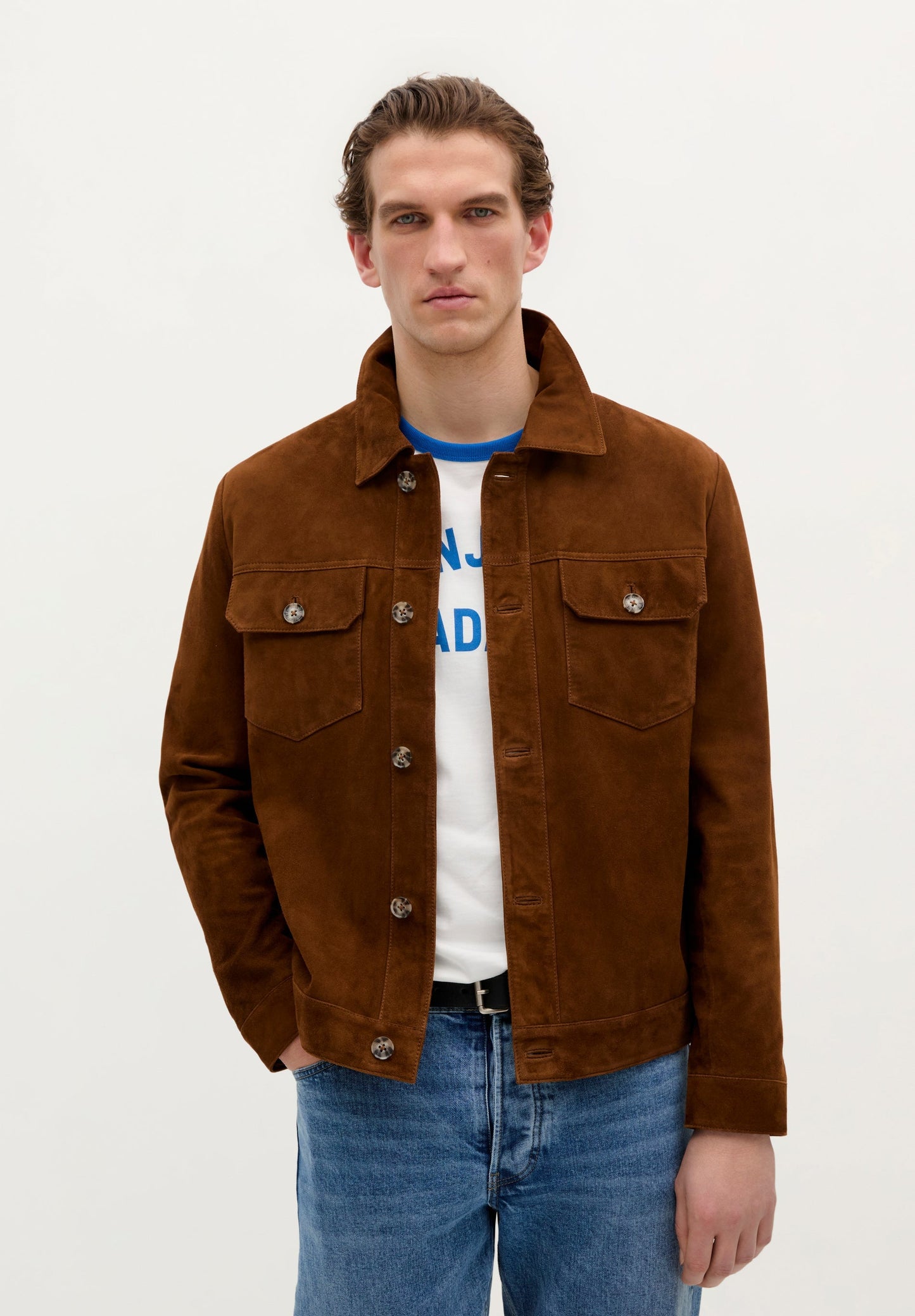 VESTE CUIR BOUTONS