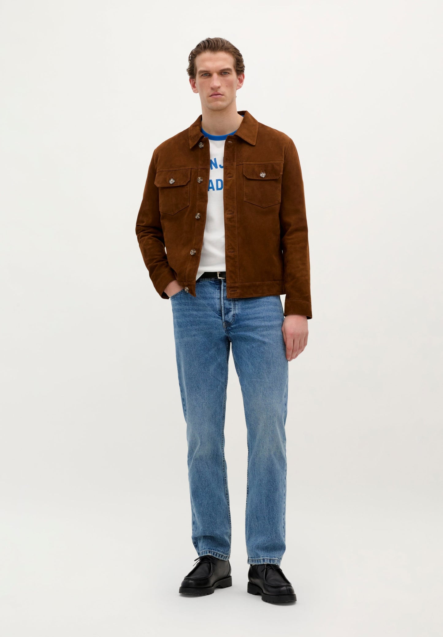 VESTE CUIR BOUTONS