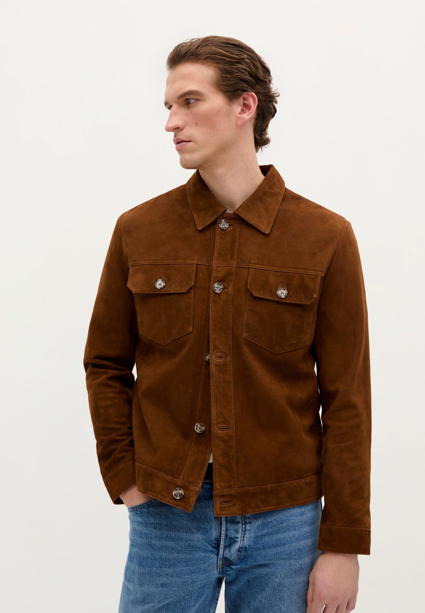 VESTE CUIR BOUTONS