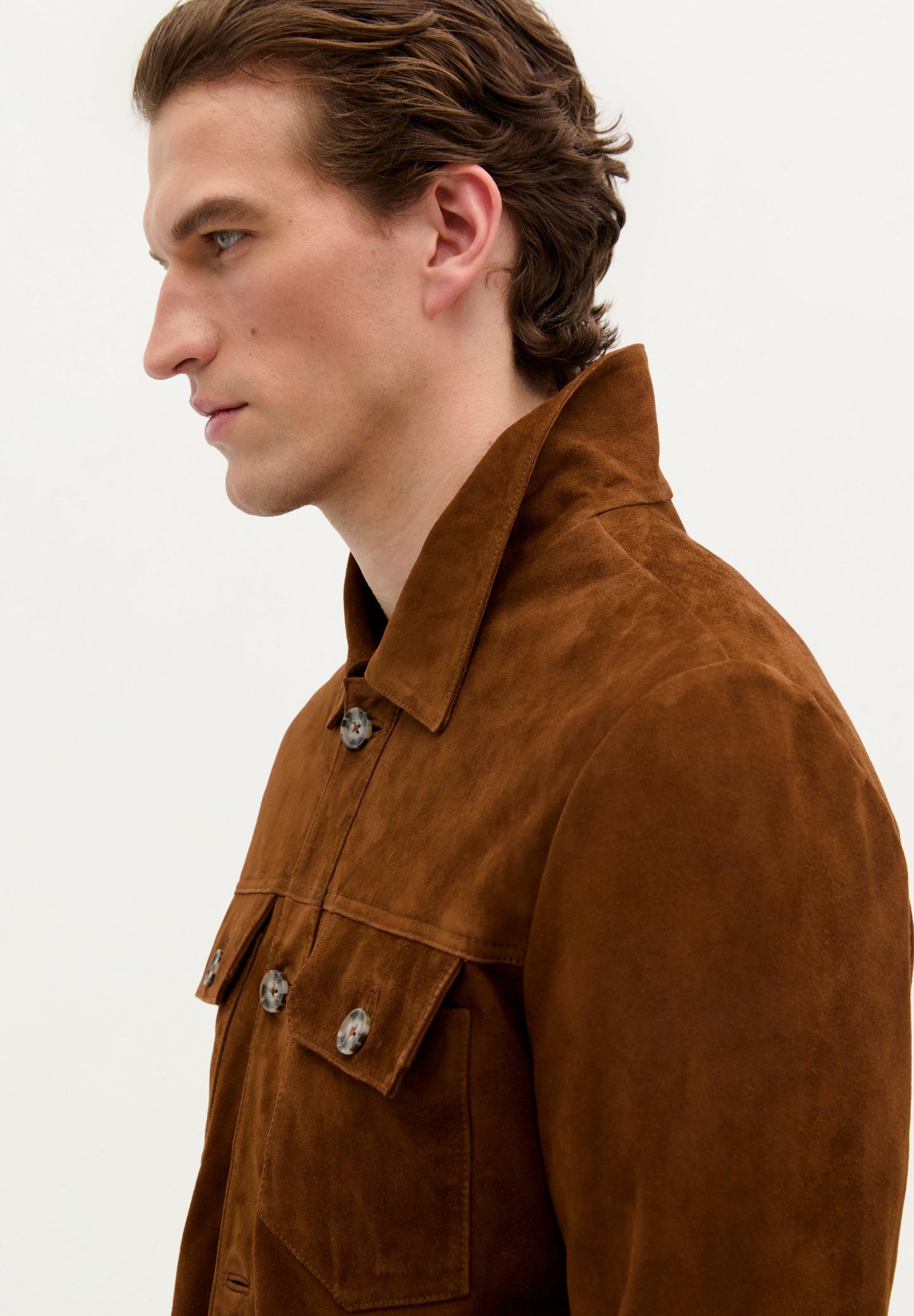 VESTE CUIR BOUTONS