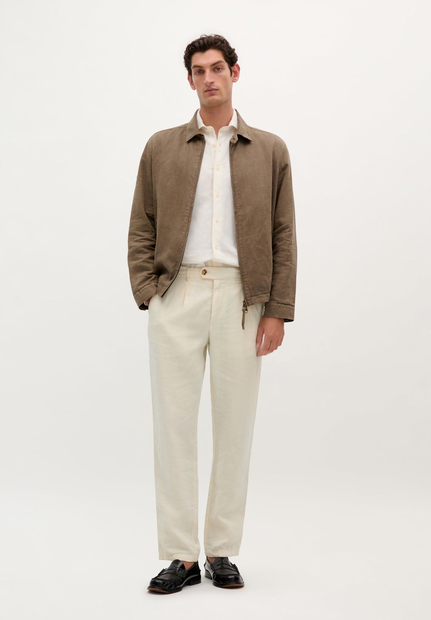 PANTALON À PINCES LIN