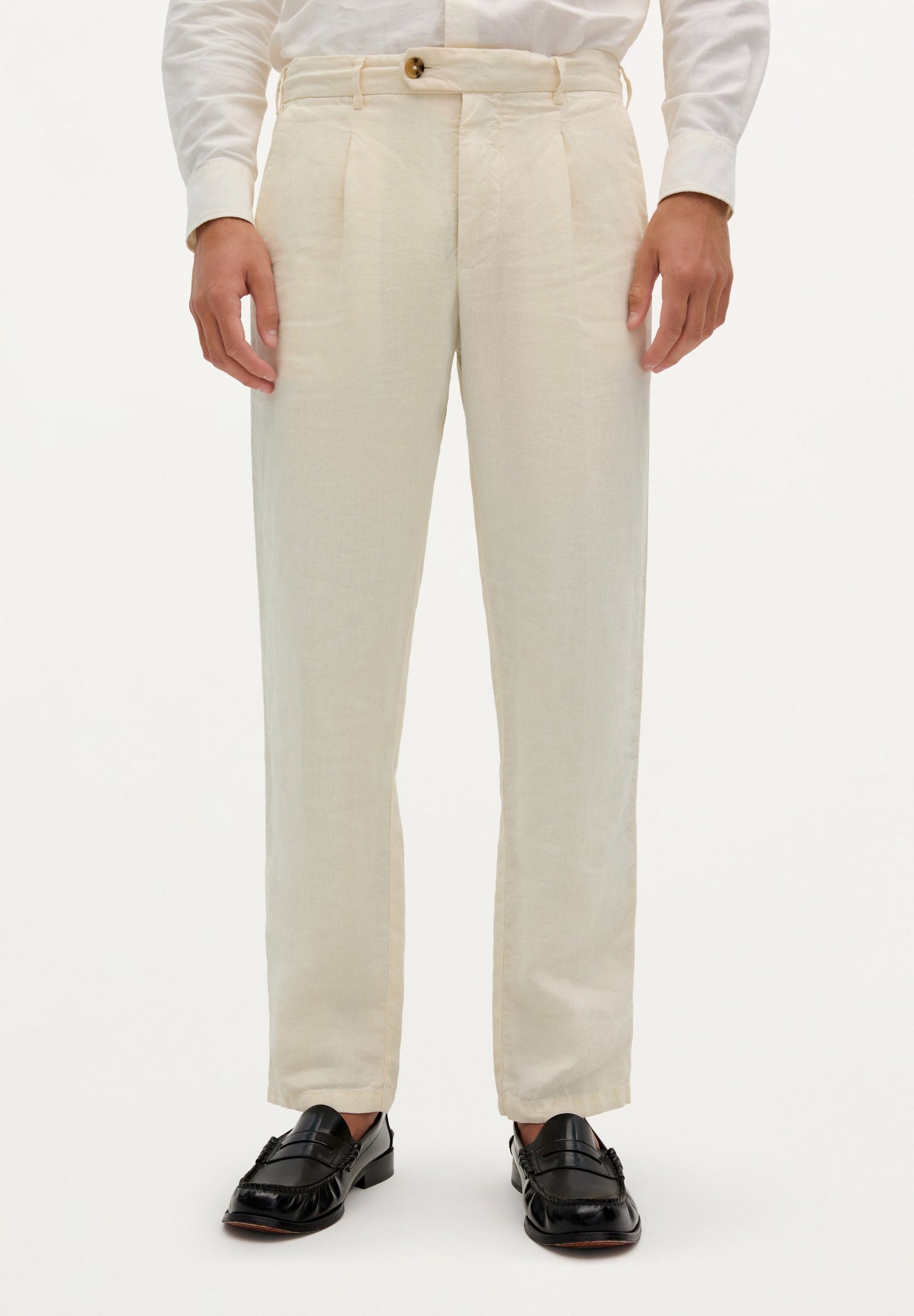 PANTALON À PINCES LIN