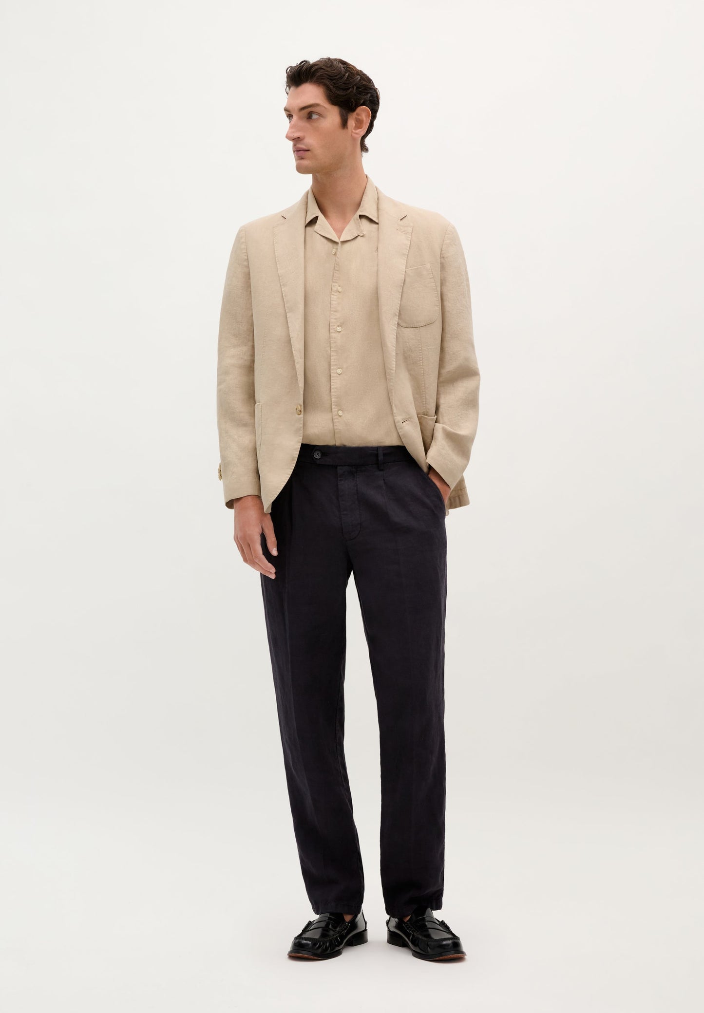 PANTALON À PINCES LIN