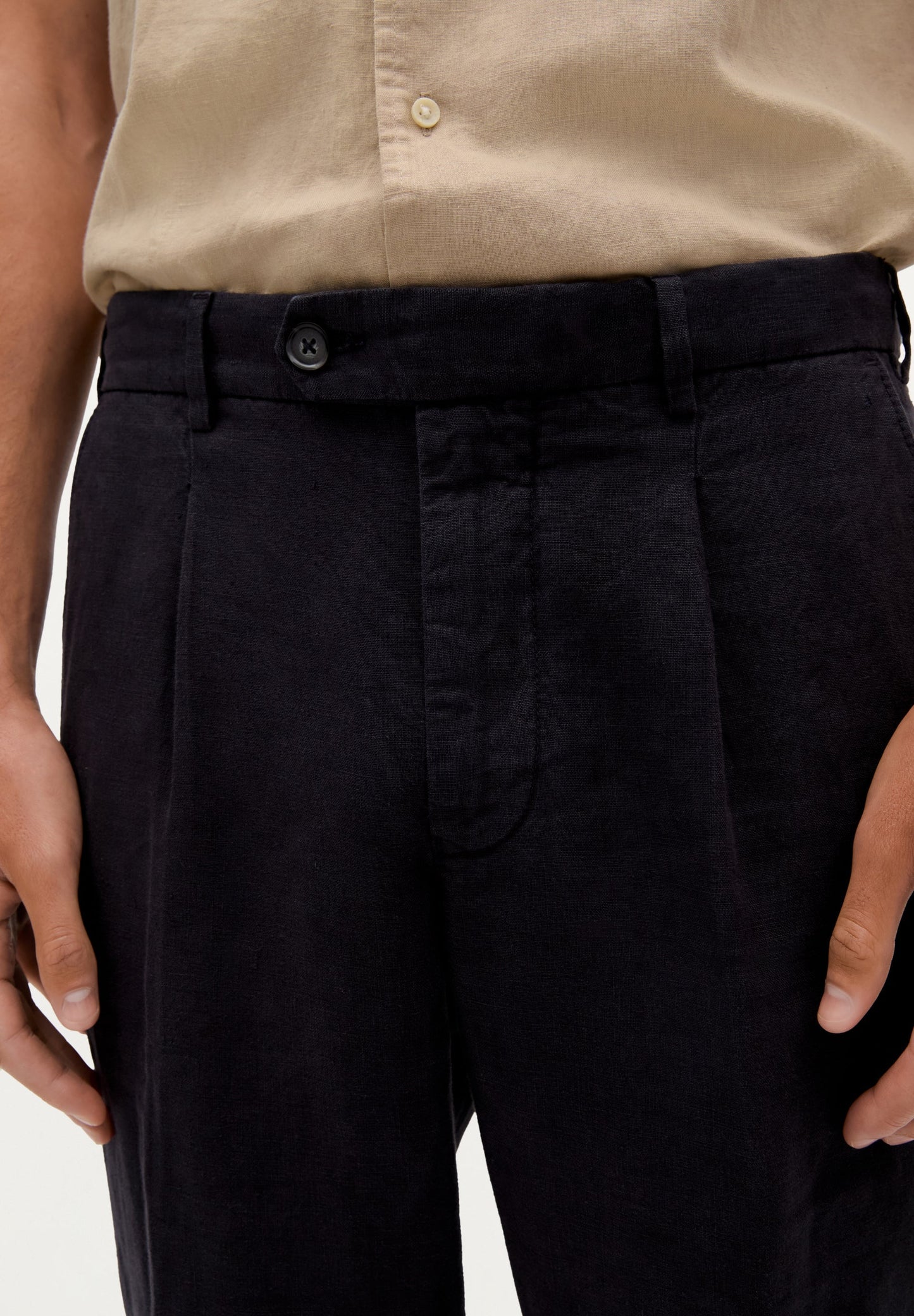 PANTALON À PINCES LIN