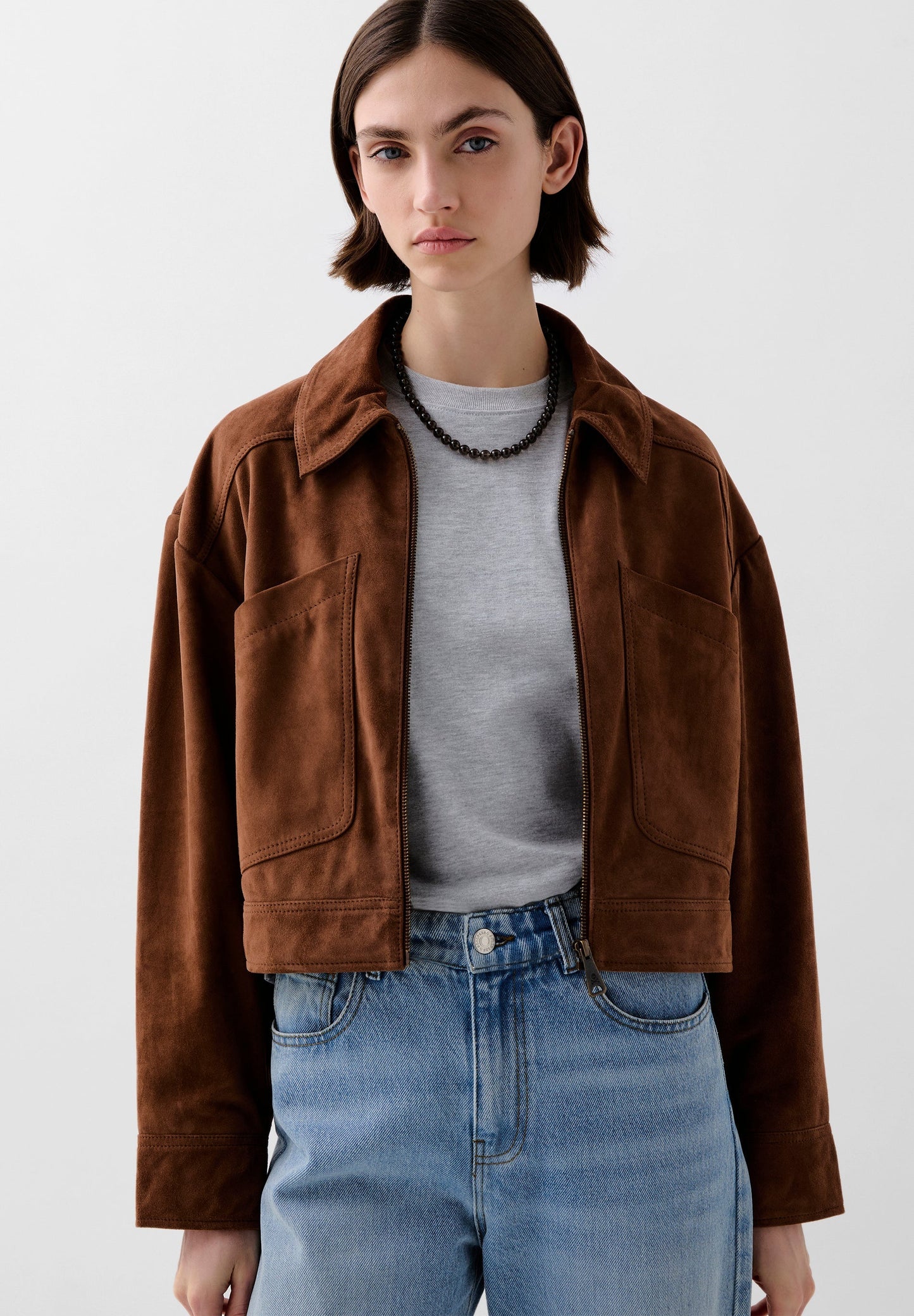 VESTE CROPPED DAIM