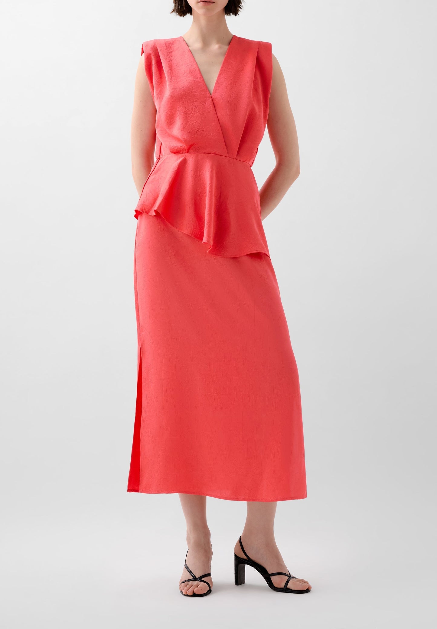 JUPE MIDI FLUIDE TEXTURÉE
