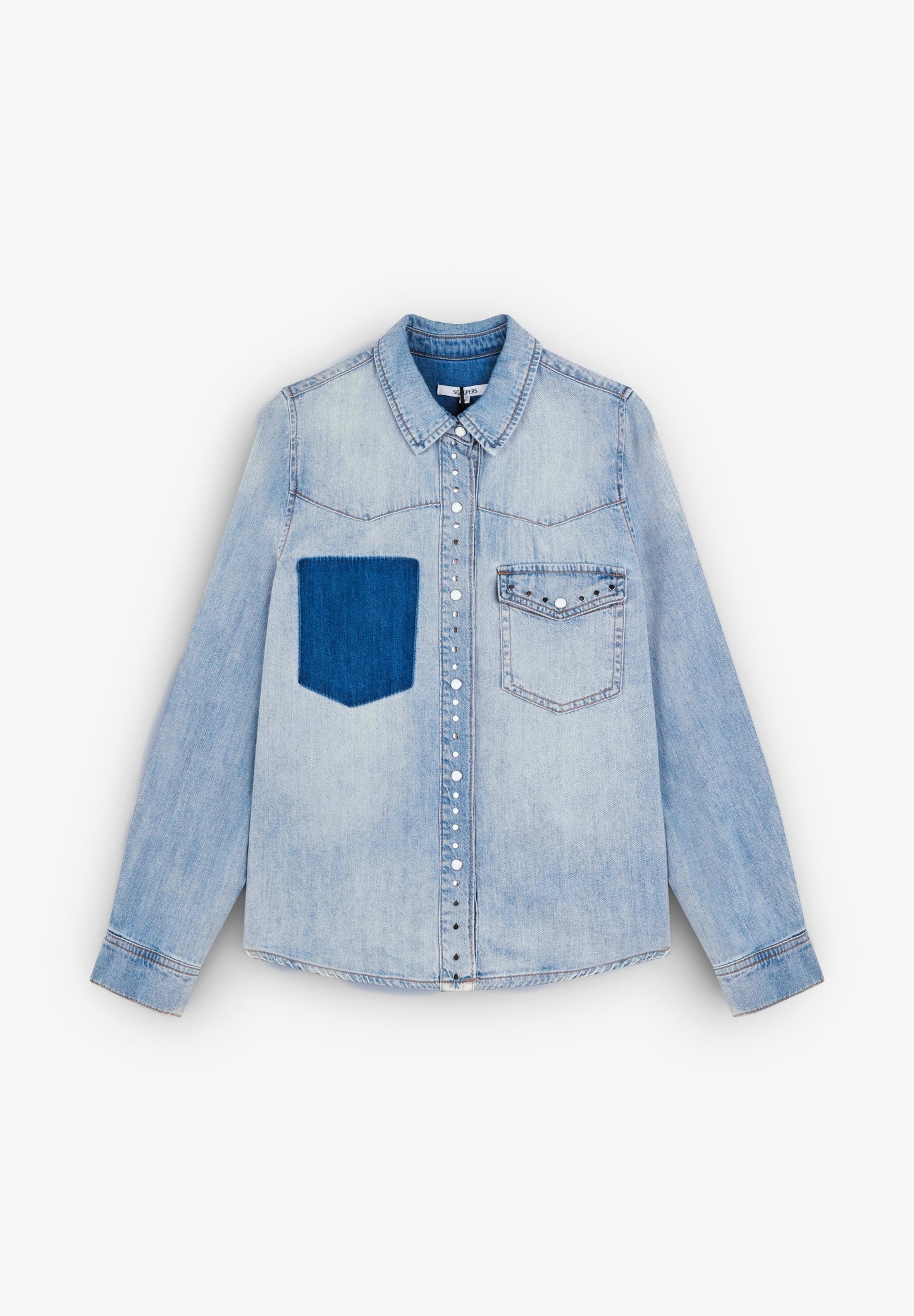 CHEMISE DENIM POCHE CONTRASTANTE