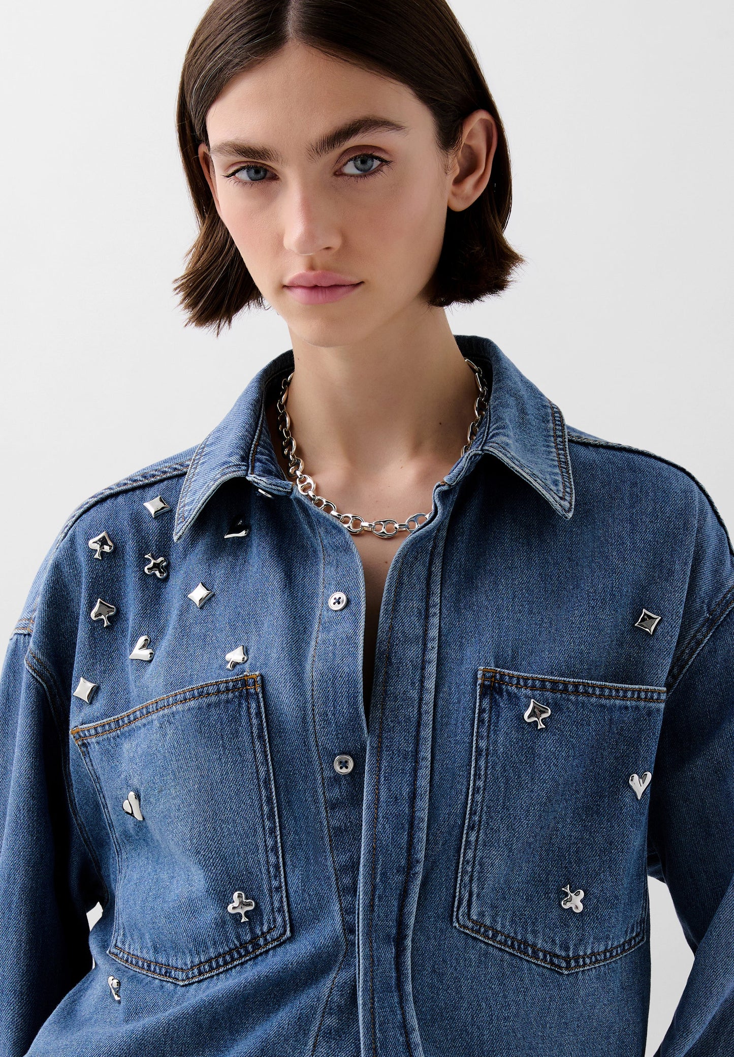 CHEMISE DENIM CLOUS