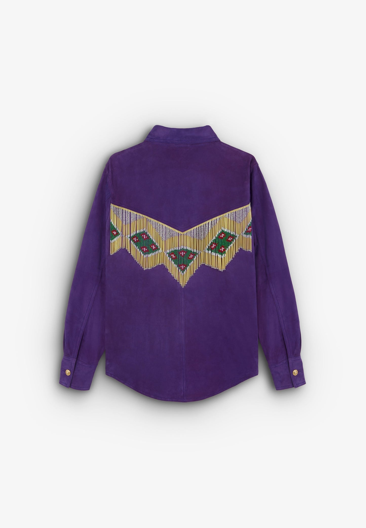 CHEMISE DAIM FRANGES PERLES