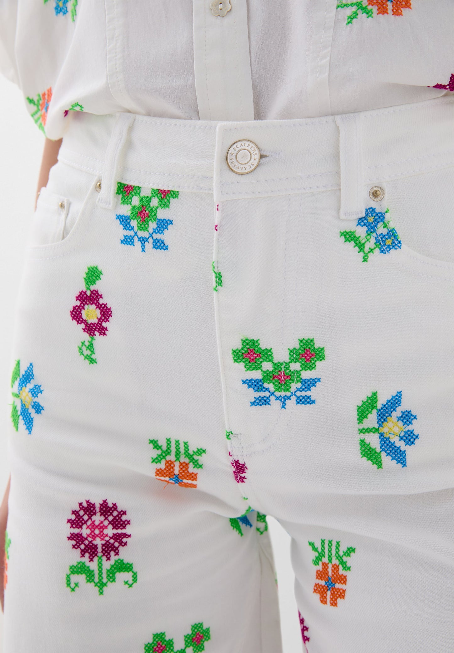 JUPE-CULOTTE BRODERIES FLEURS
