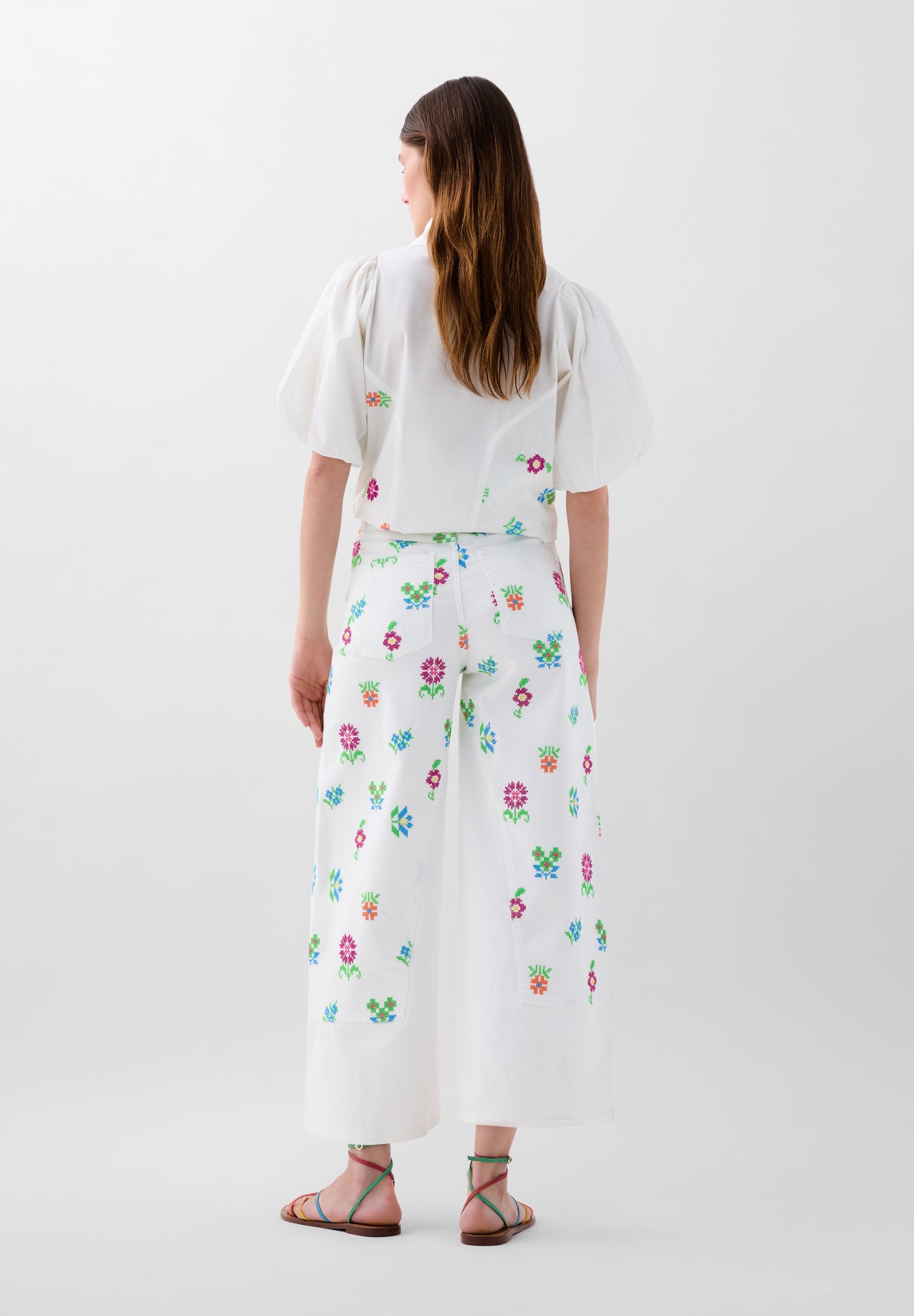 JUPE-CULOTTE BRODERIES FLEURS
