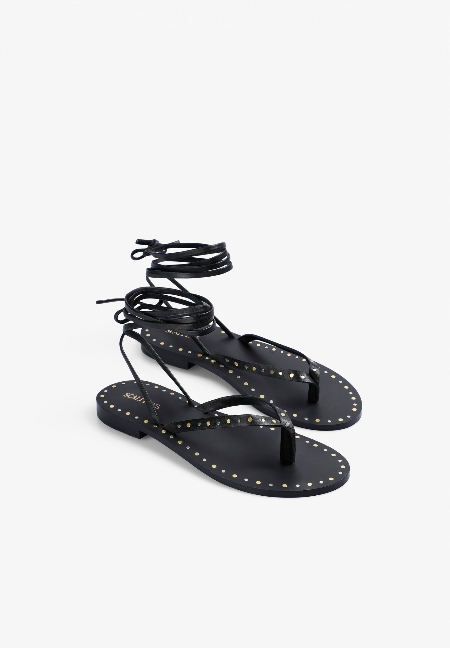 SANDALES 100 % CUIR LACÉES