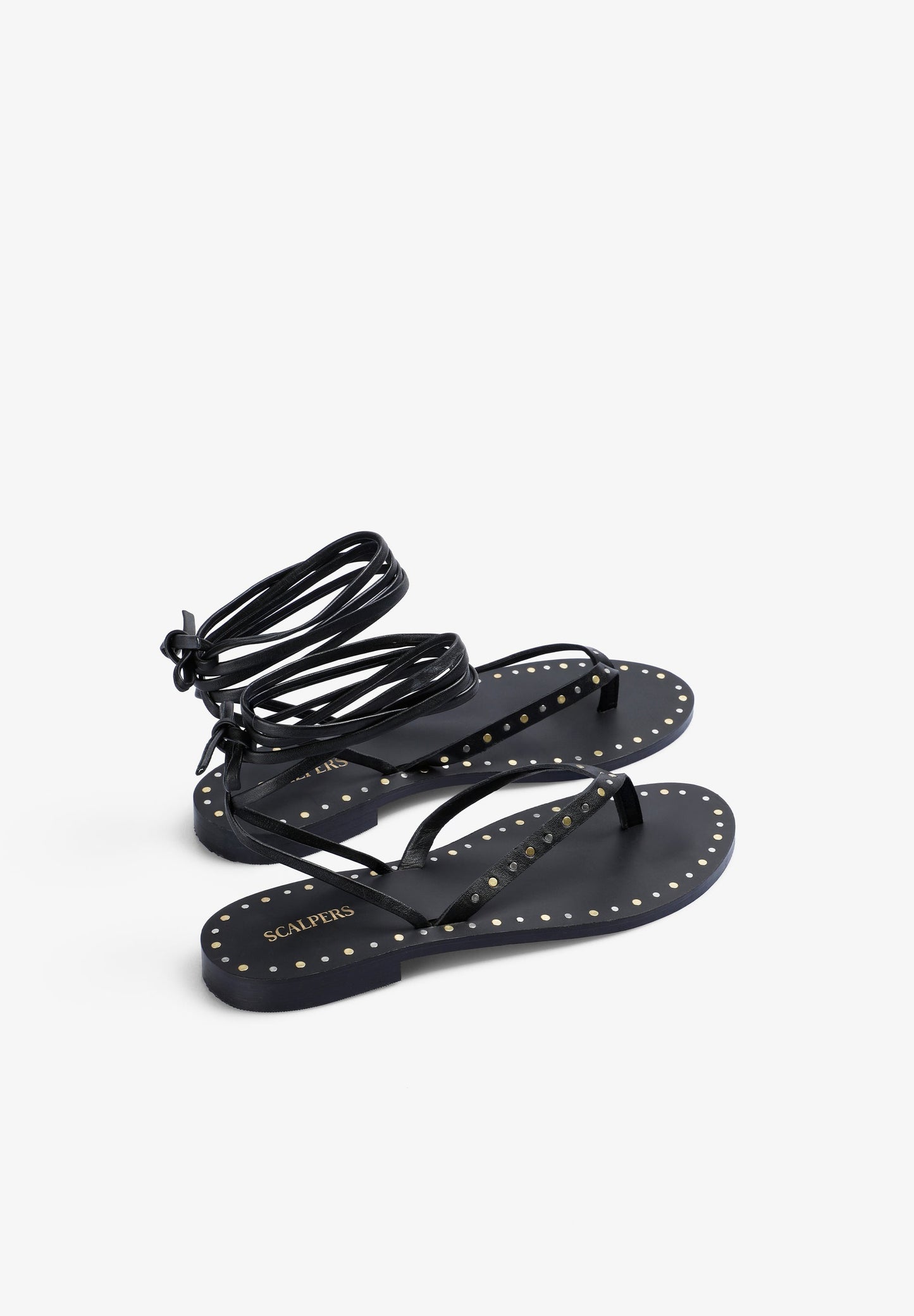 SANDALES 100 % CUIR LACÉES