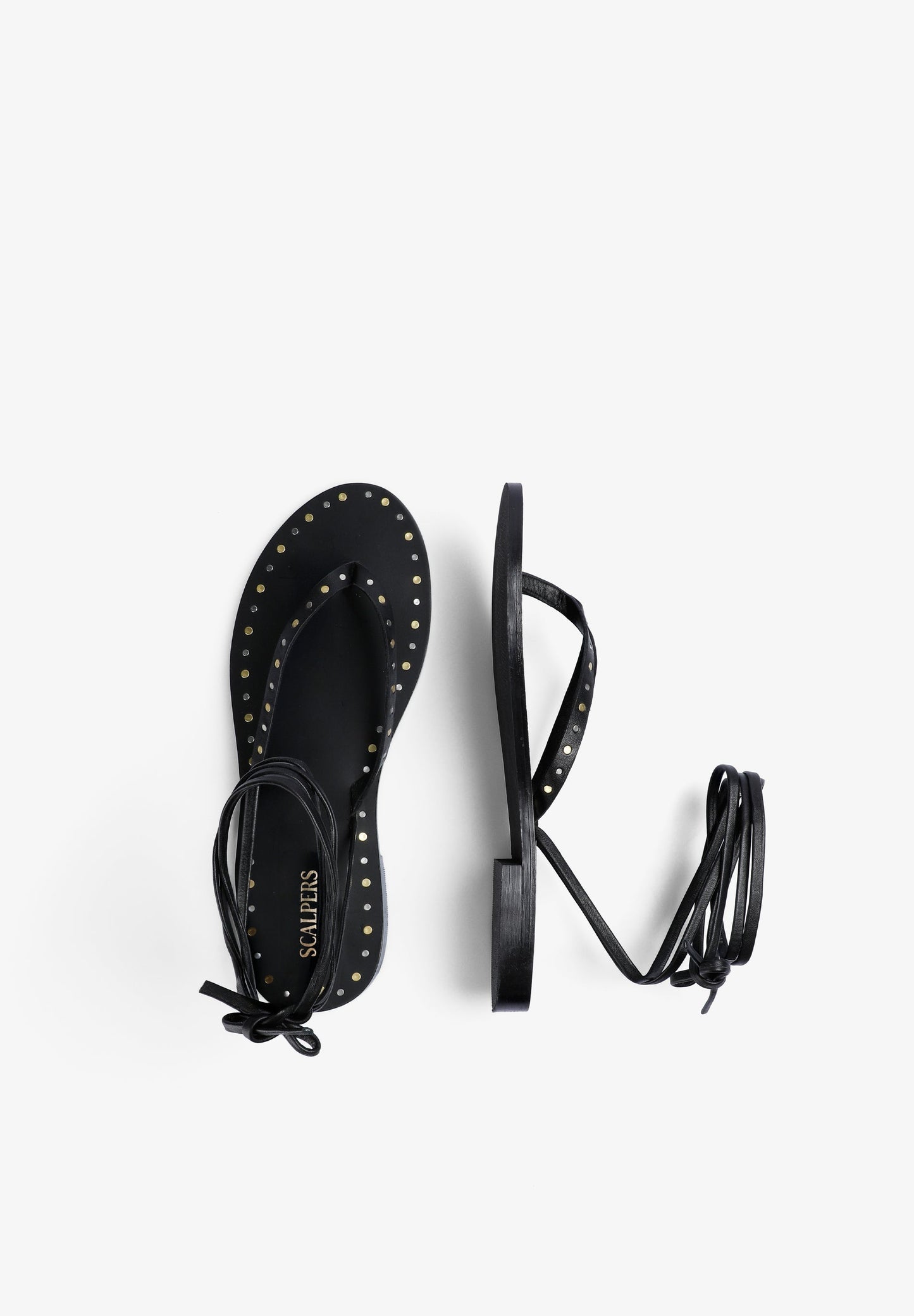 SANDALES 100 % CUIR LACÉES