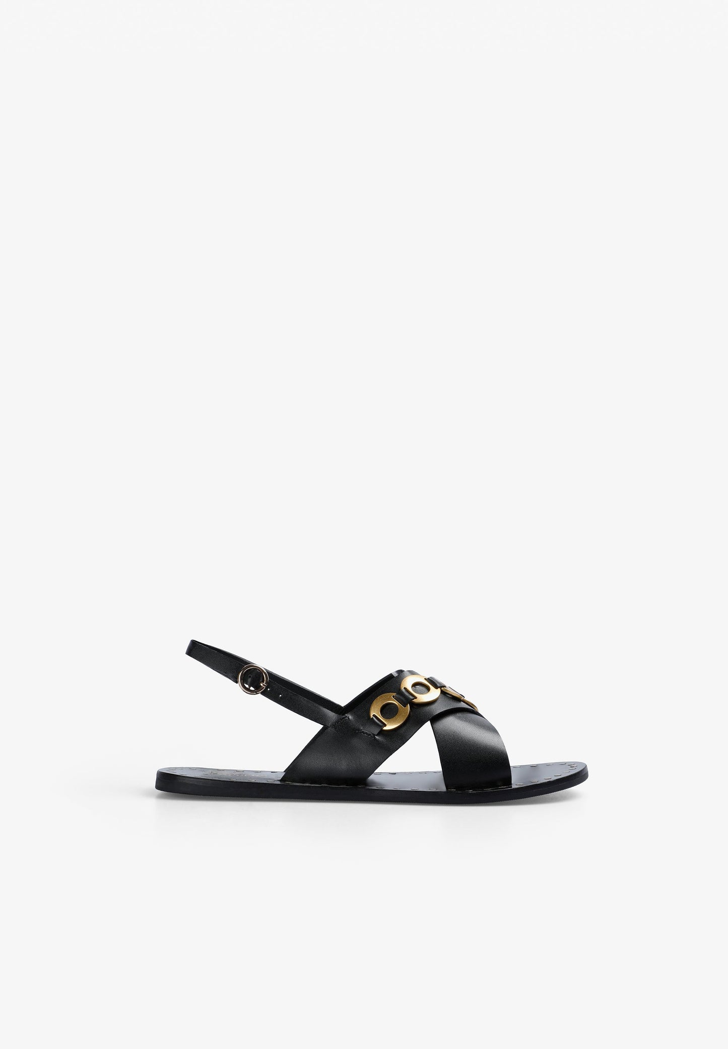 SANDALES 100 % CUIR MÉTALLISÉ