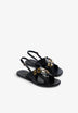 SANDALES 100 % CUIR MÉTALLISÉ
