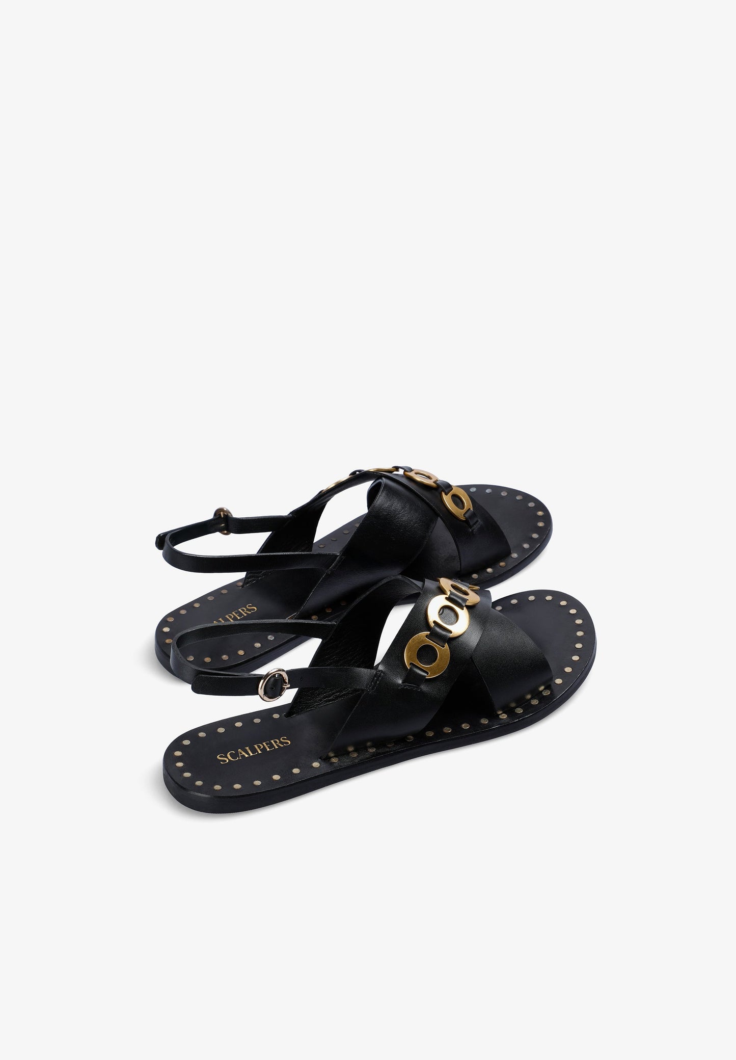 SANDALES 100 % CUIR MÉTALLISÉ