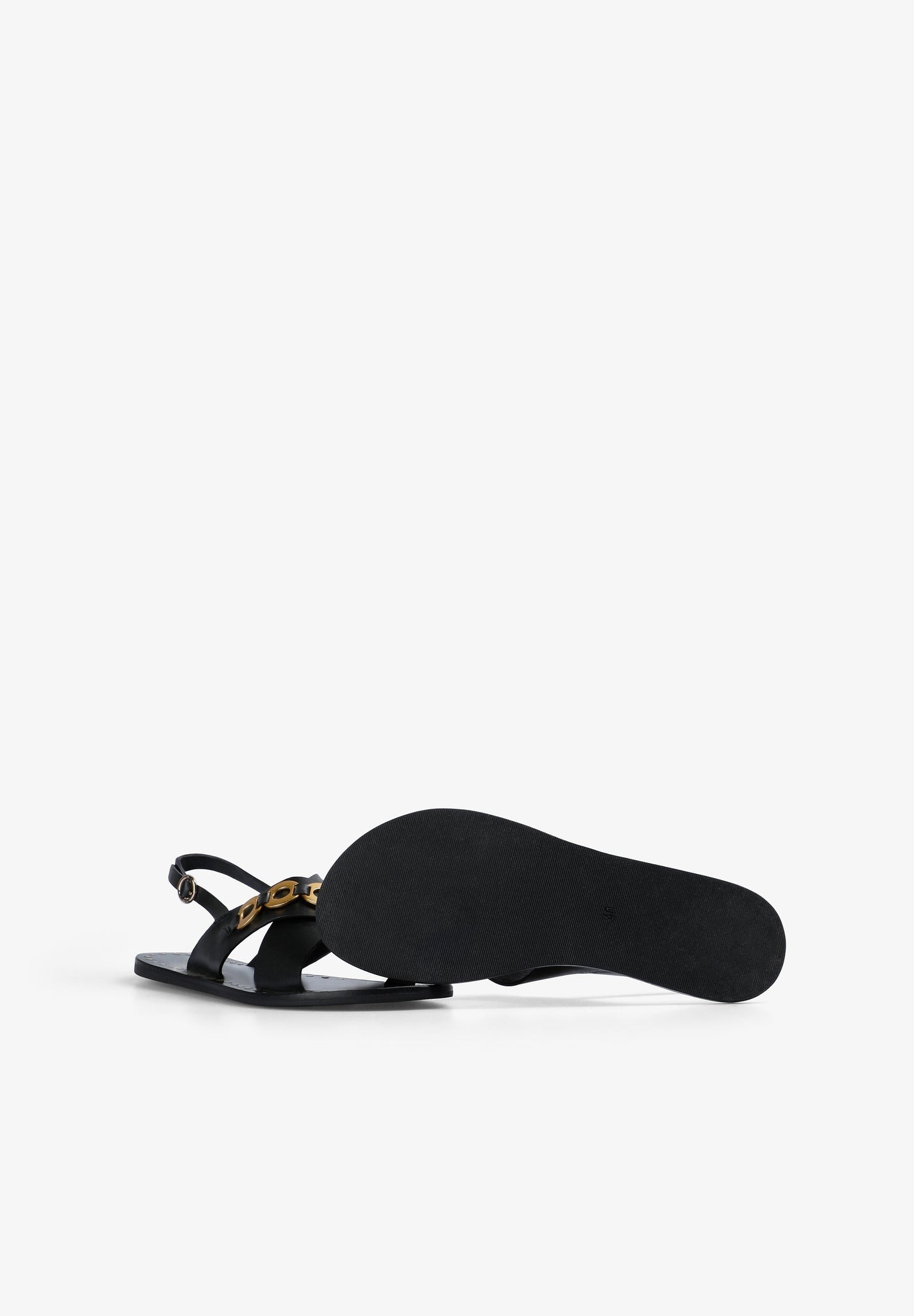 SANDALES 100 % CUIR MÉTALLISÉ
