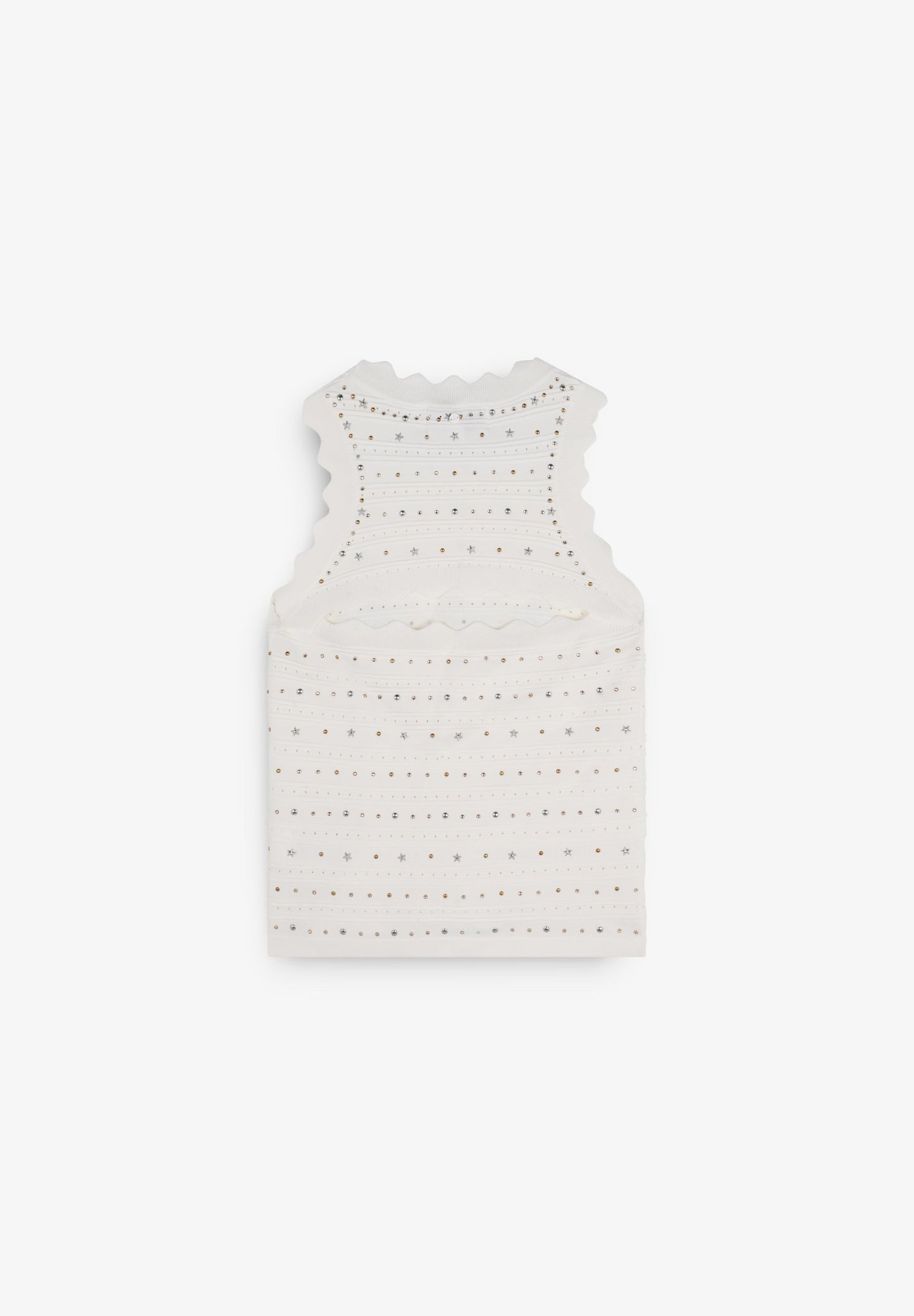 SCWHITE KNIT STUDS TOP