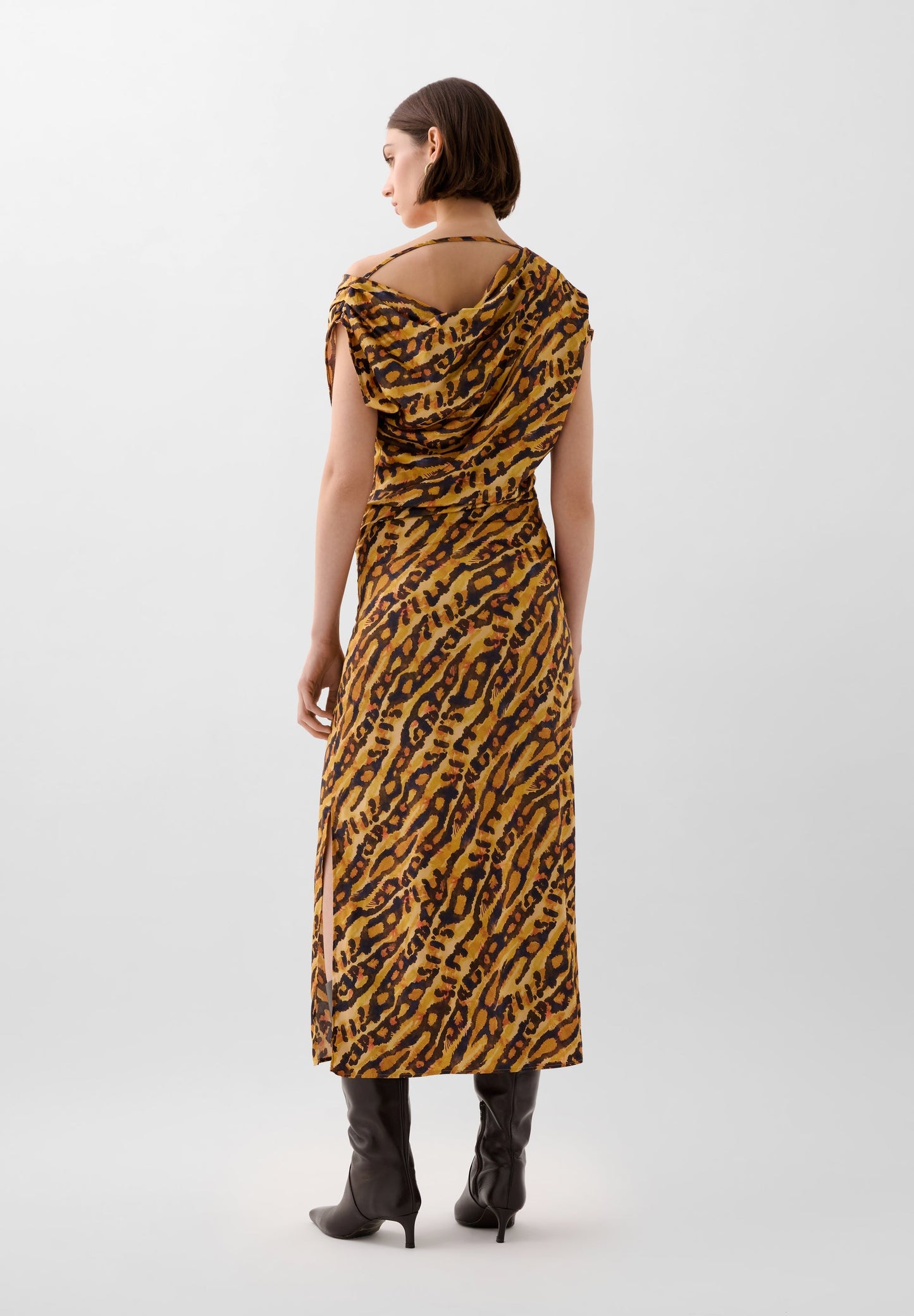 ROBE SATINÉE ANIMAL PRINT