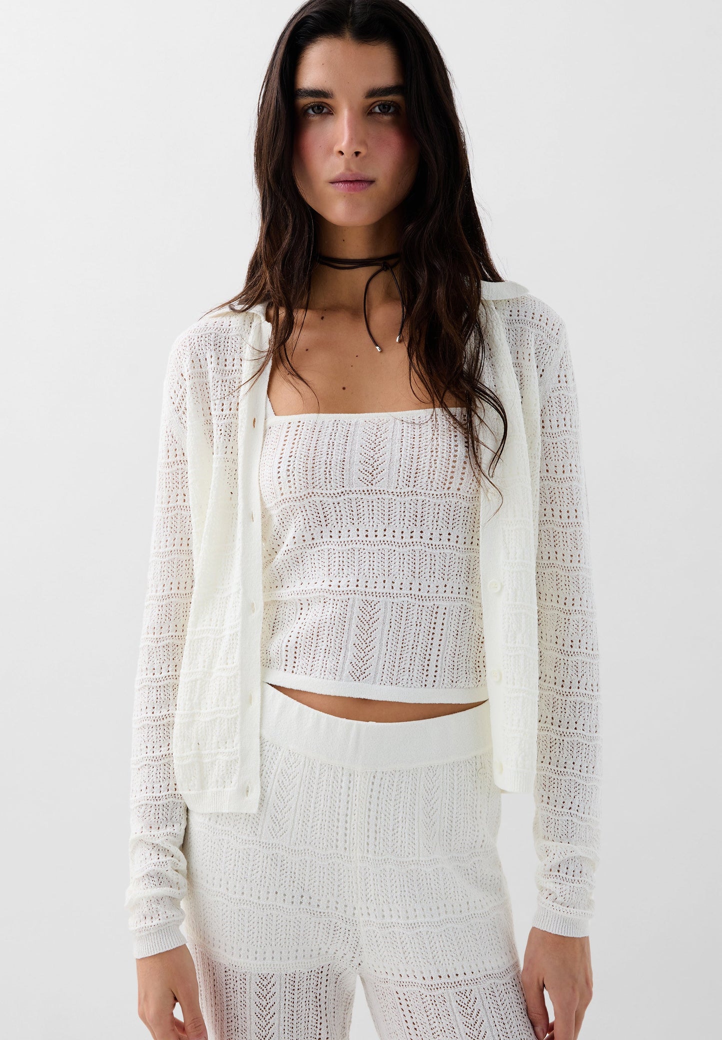 SCPOINTELLE WHITE CARDIGAN