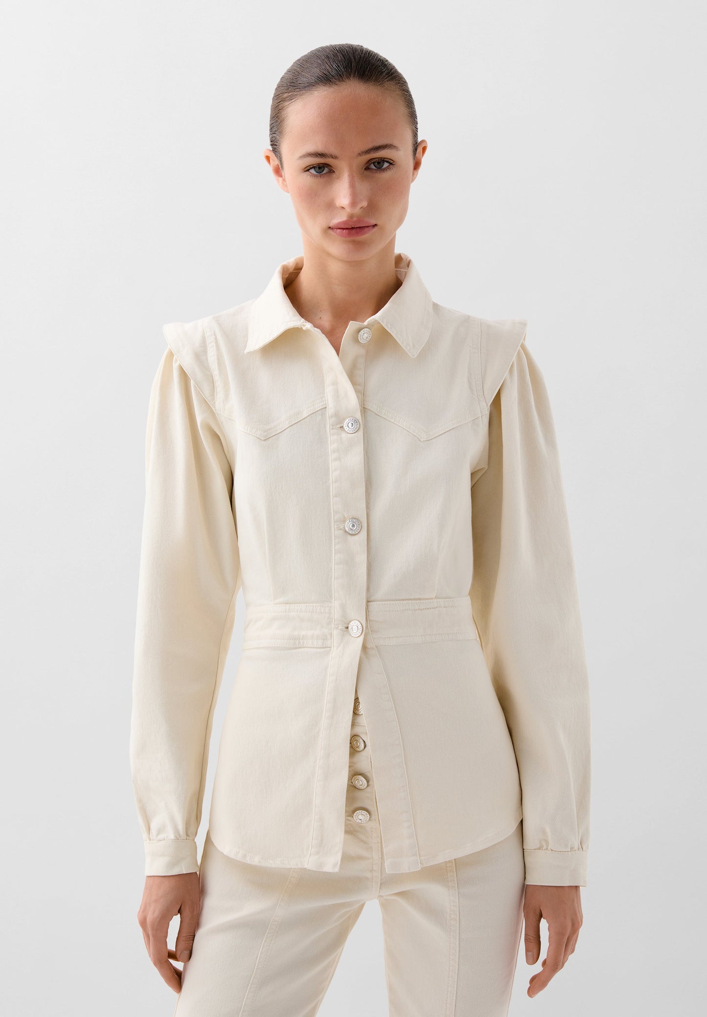 CHEMISE JEAN MANCHES BOUFFANTES