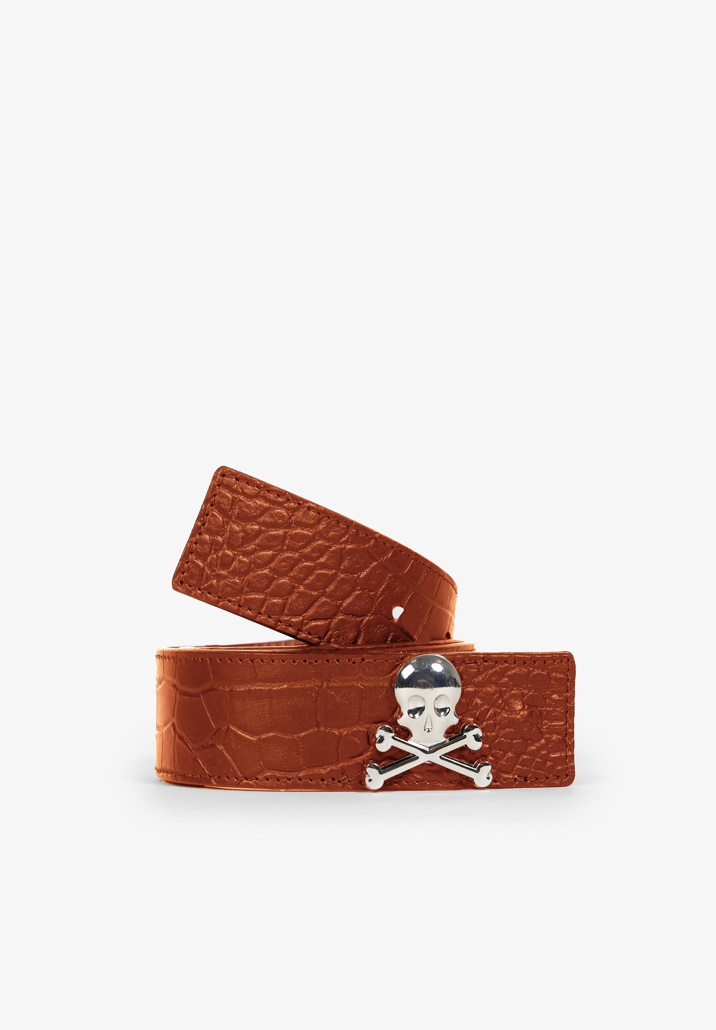 CEINTURE CUIR SKULL MÉTALLIQUE