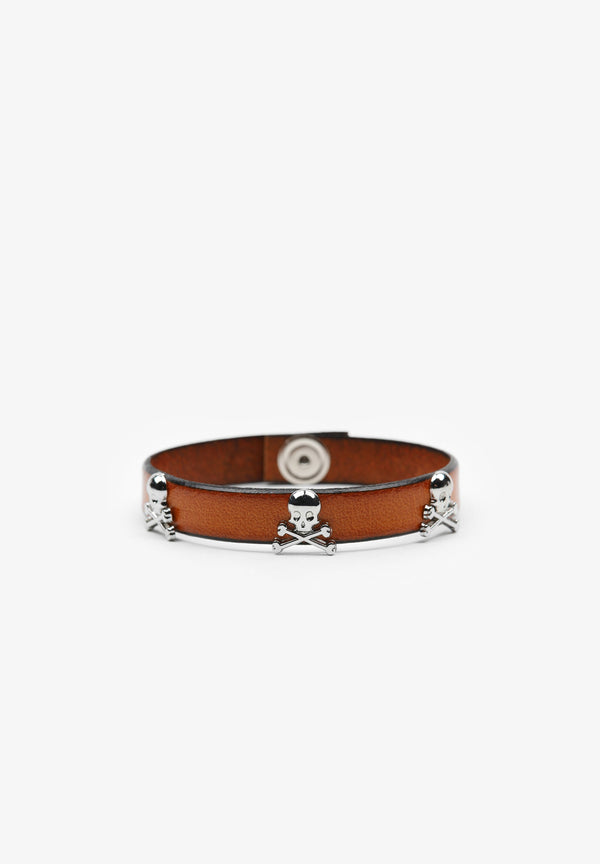 BRACELET CUIR SKULLS
