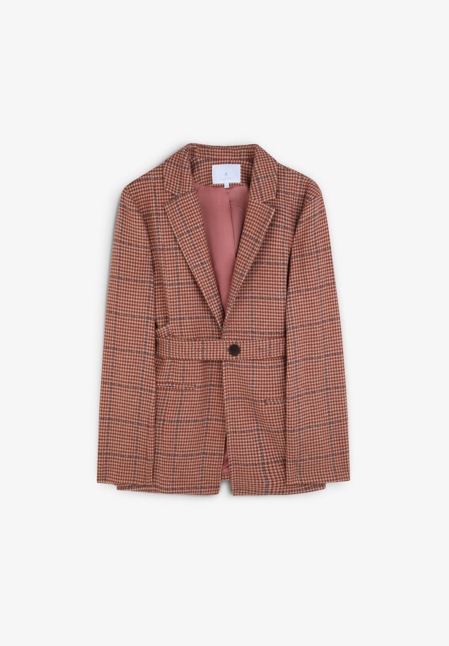 BLAZER CARREAUX CEINTURE