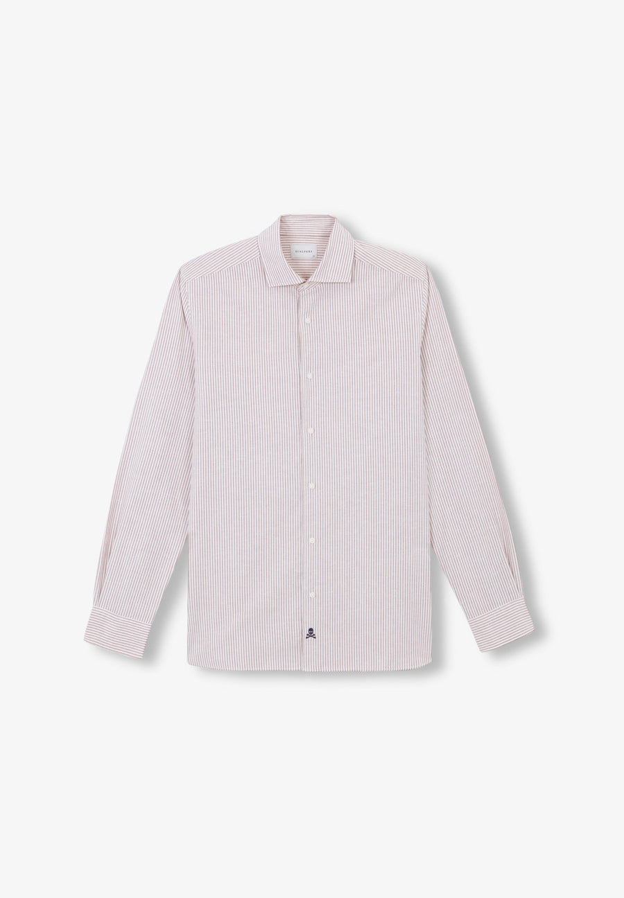 CHEMISE À RAYURES SKULL AVEC PATTE DE BOUTONNAGE