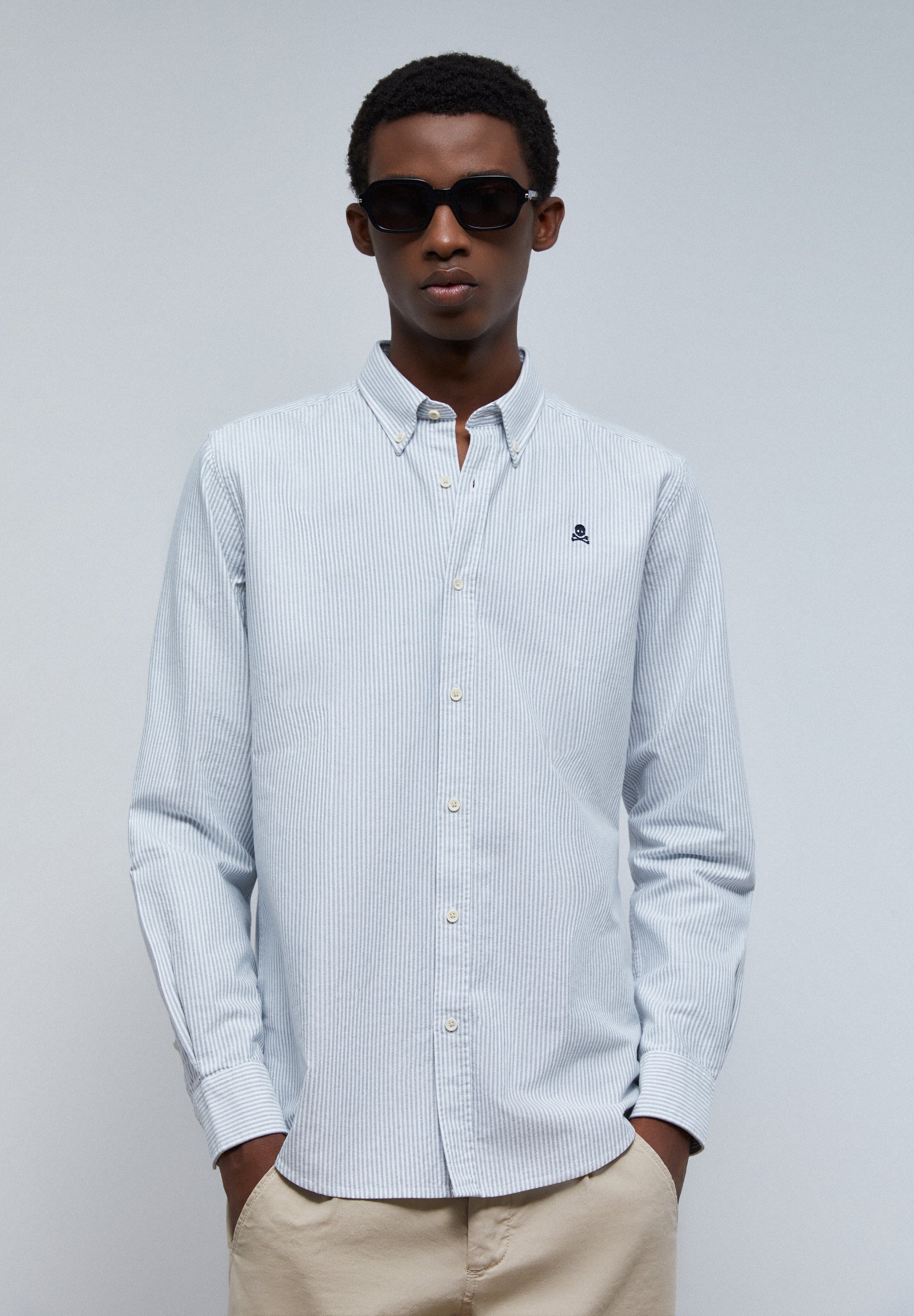 CHEMISE OXFORD SKULL CONTRASTANT