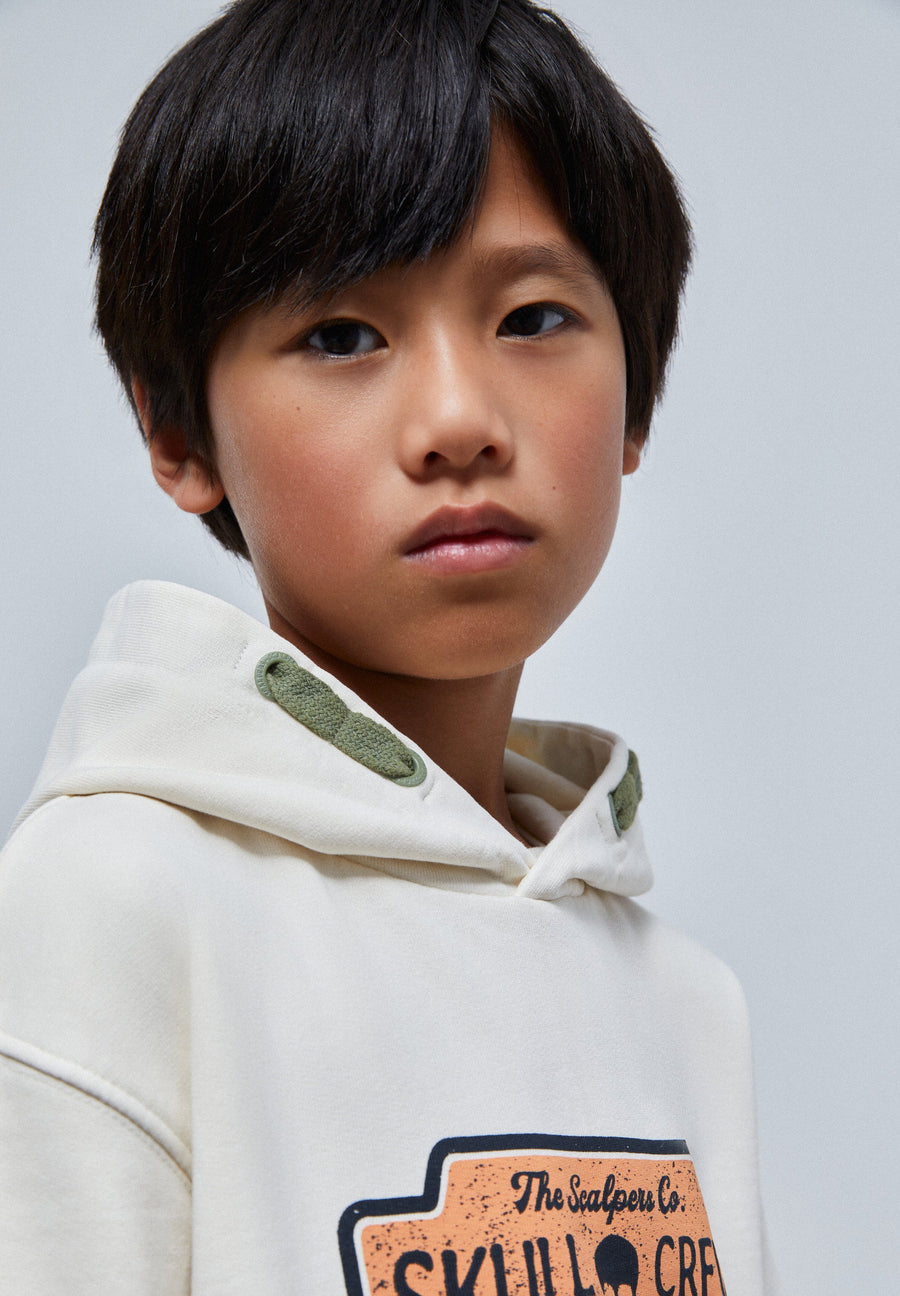 SWEAT MOTIF SUR LE DEVANT CAPUCHE