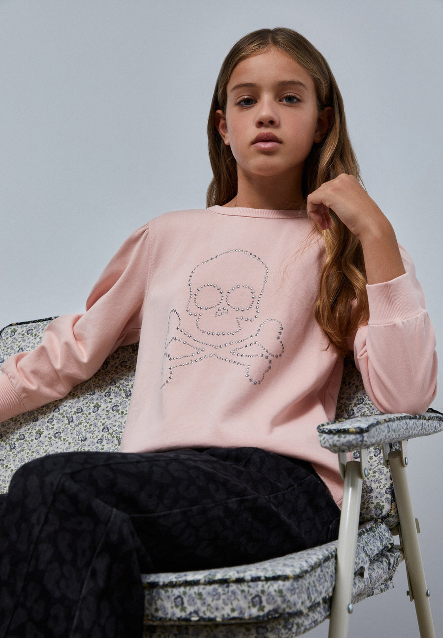 SWEAT SKULL MANCHES BOUFFANTES