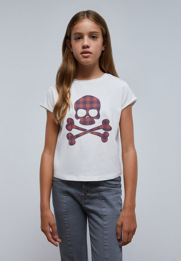 T-SHIRT SKULL IMPRIMÉ VICHY