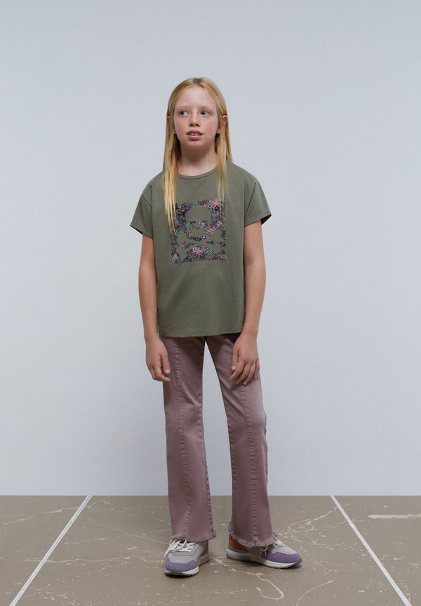 T-SHIRT IMPRIMÉ FLORAL SKULL