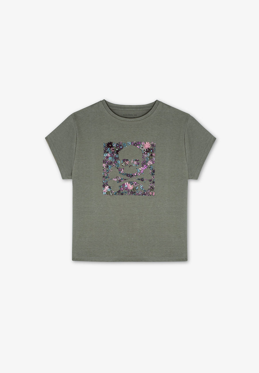 T-SHIRT IMPRIMÉ FLORAL SKULL