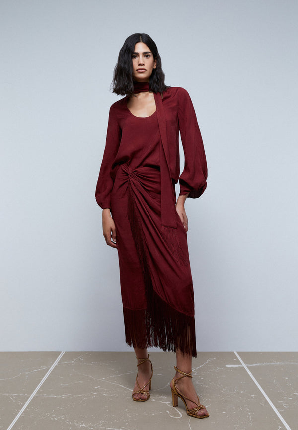 JUPE JACQUARD FRANGES