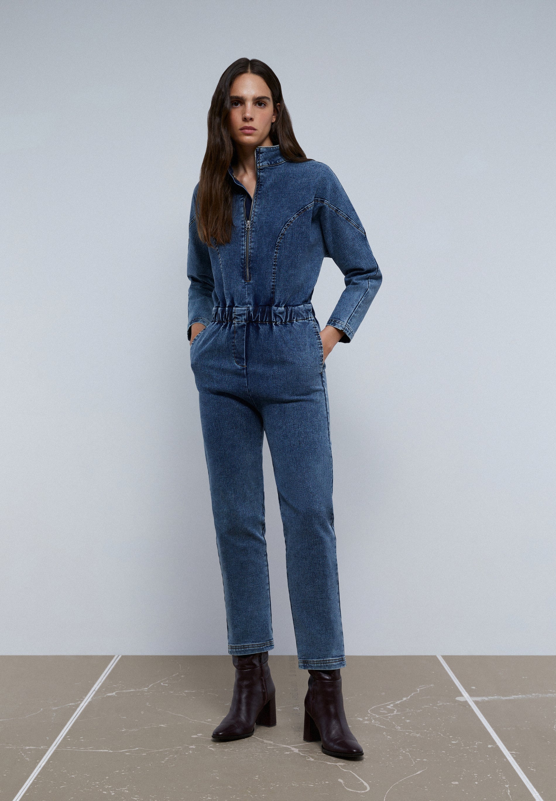 COMBINAISON DENIM FERMETURE ÉCLAIR