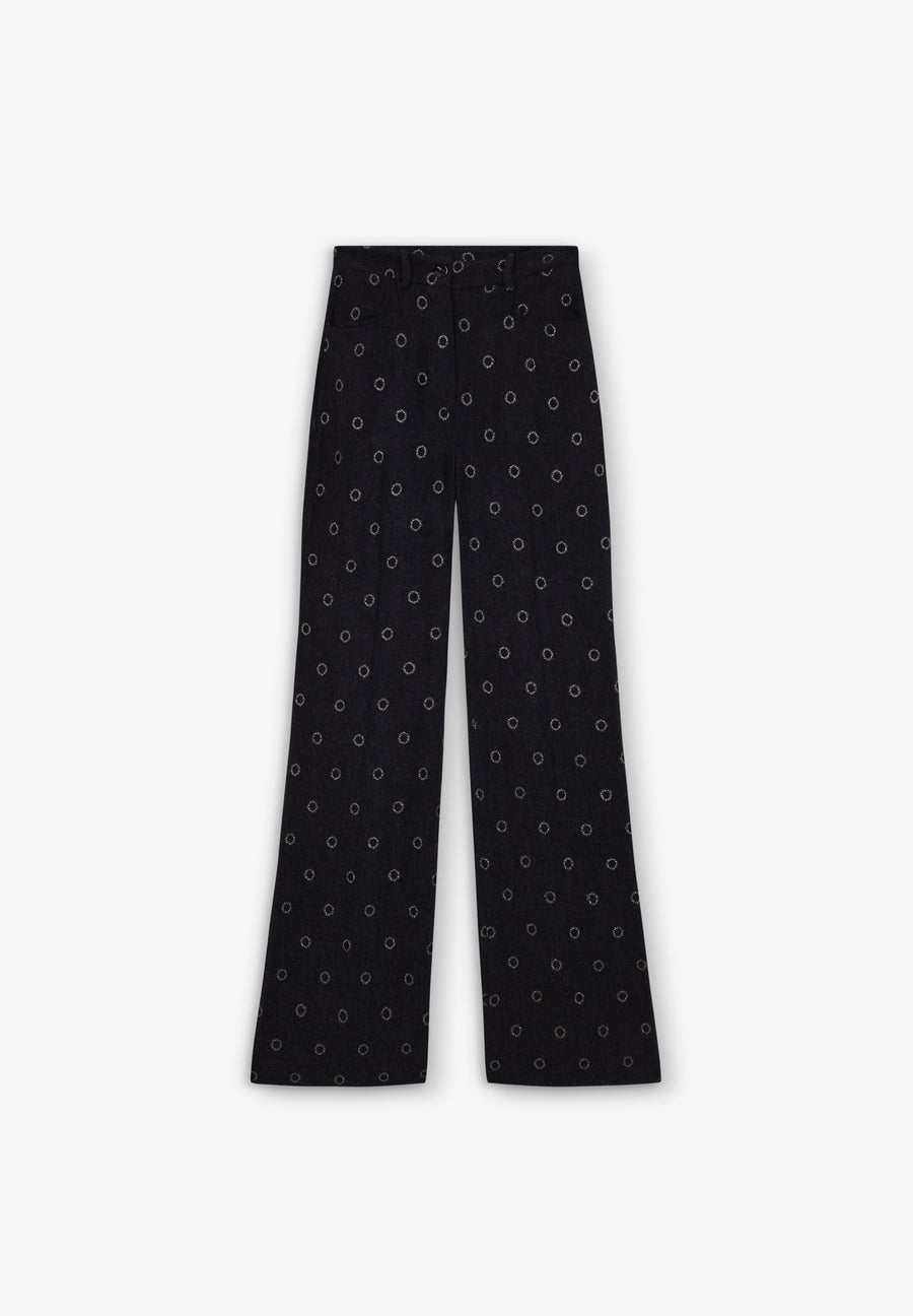 PANTALON ÉVASÉ MOTIFS CERCLES