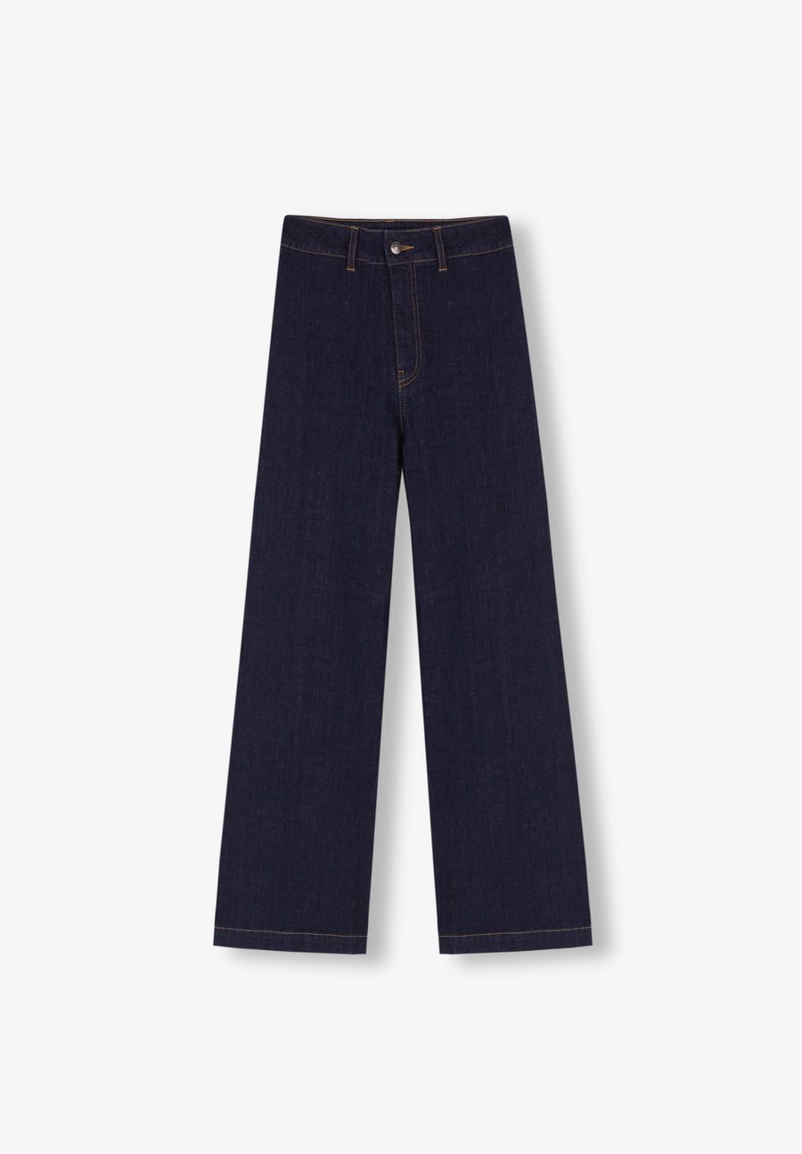 JUPE-CULOTTE EN JEAN TAILLE HAUTE