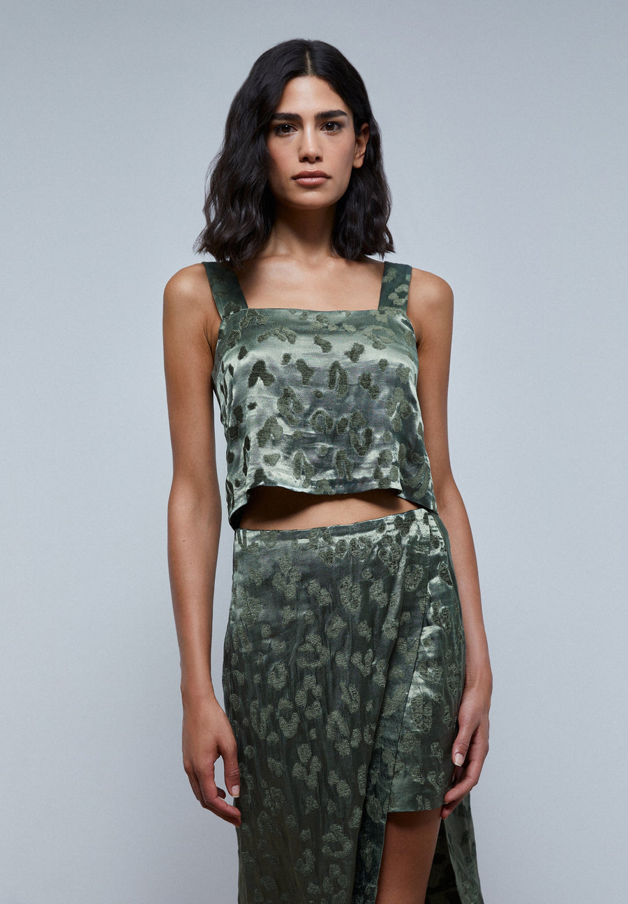 TOP VELOURS IMPRIMÉ MOTIF ANIMAL