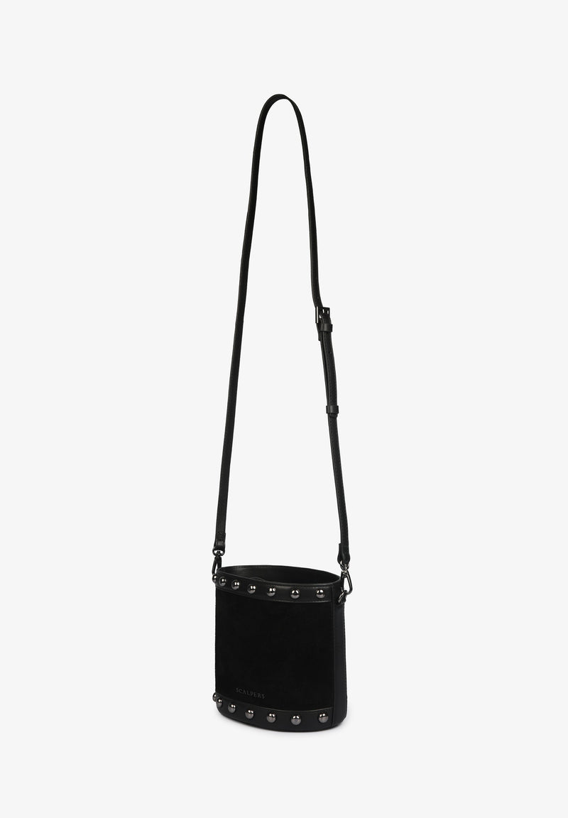 Sac seau daim noir hot sale