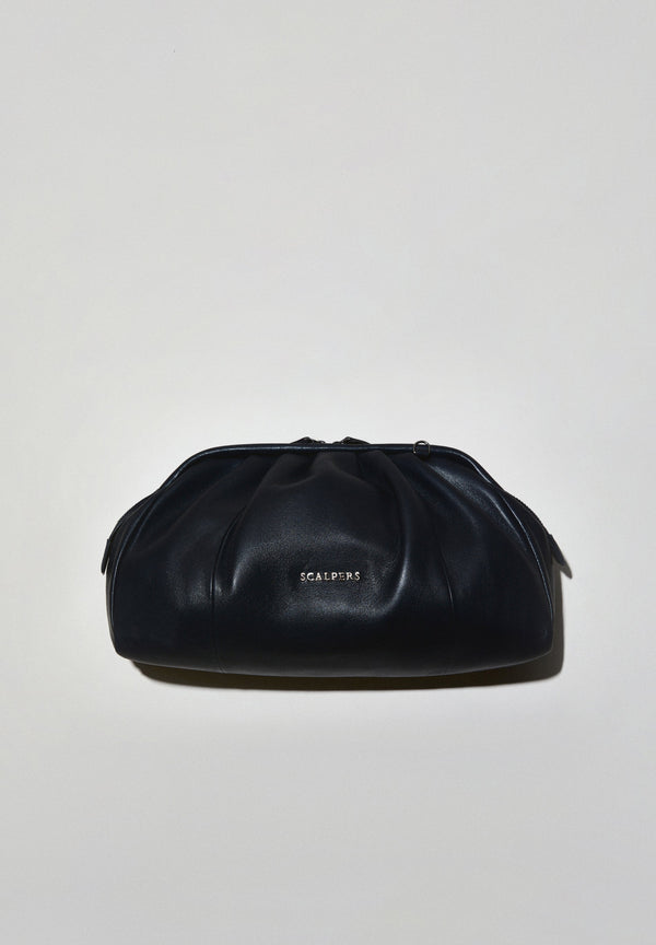 SAC CLUTCH CUIR FRONCES