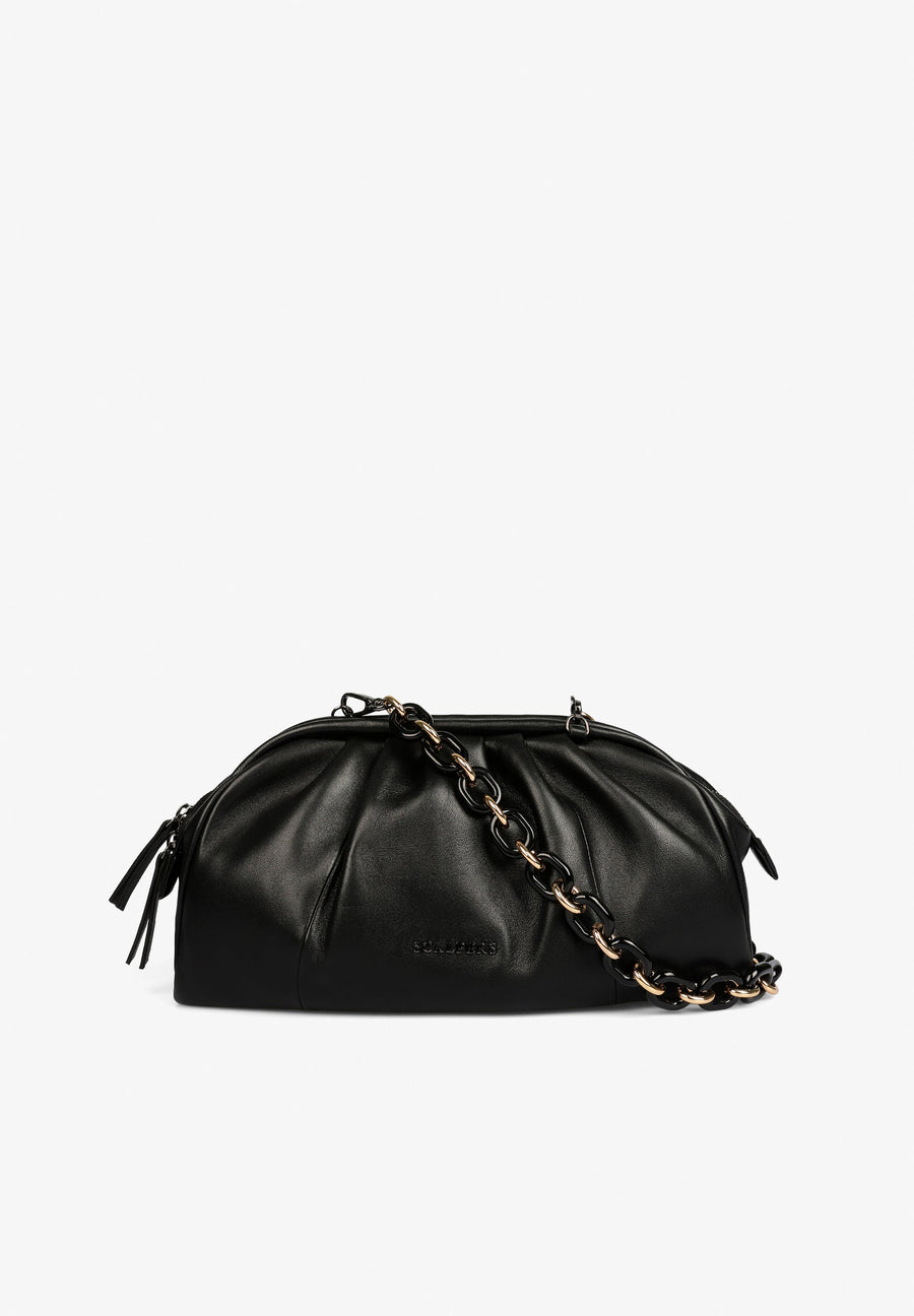 SAC CLUTCH CUIR FRONCES
