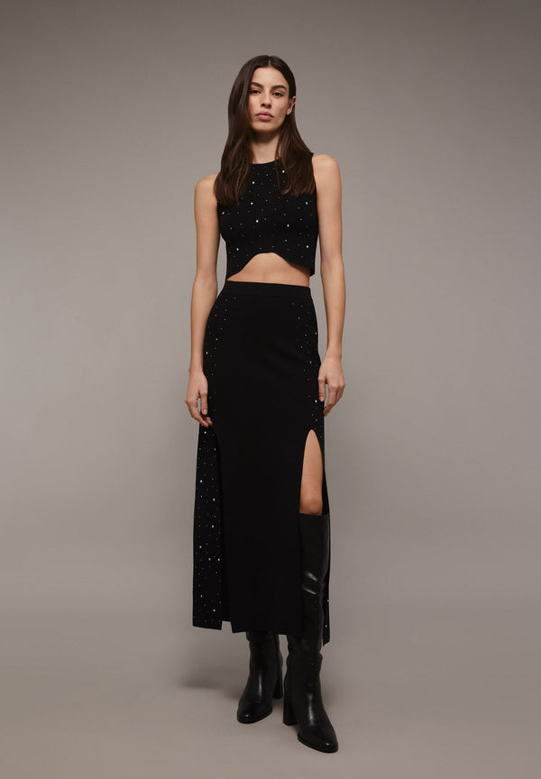 TOP EN MAILLE DÉTAILS DE PERLES