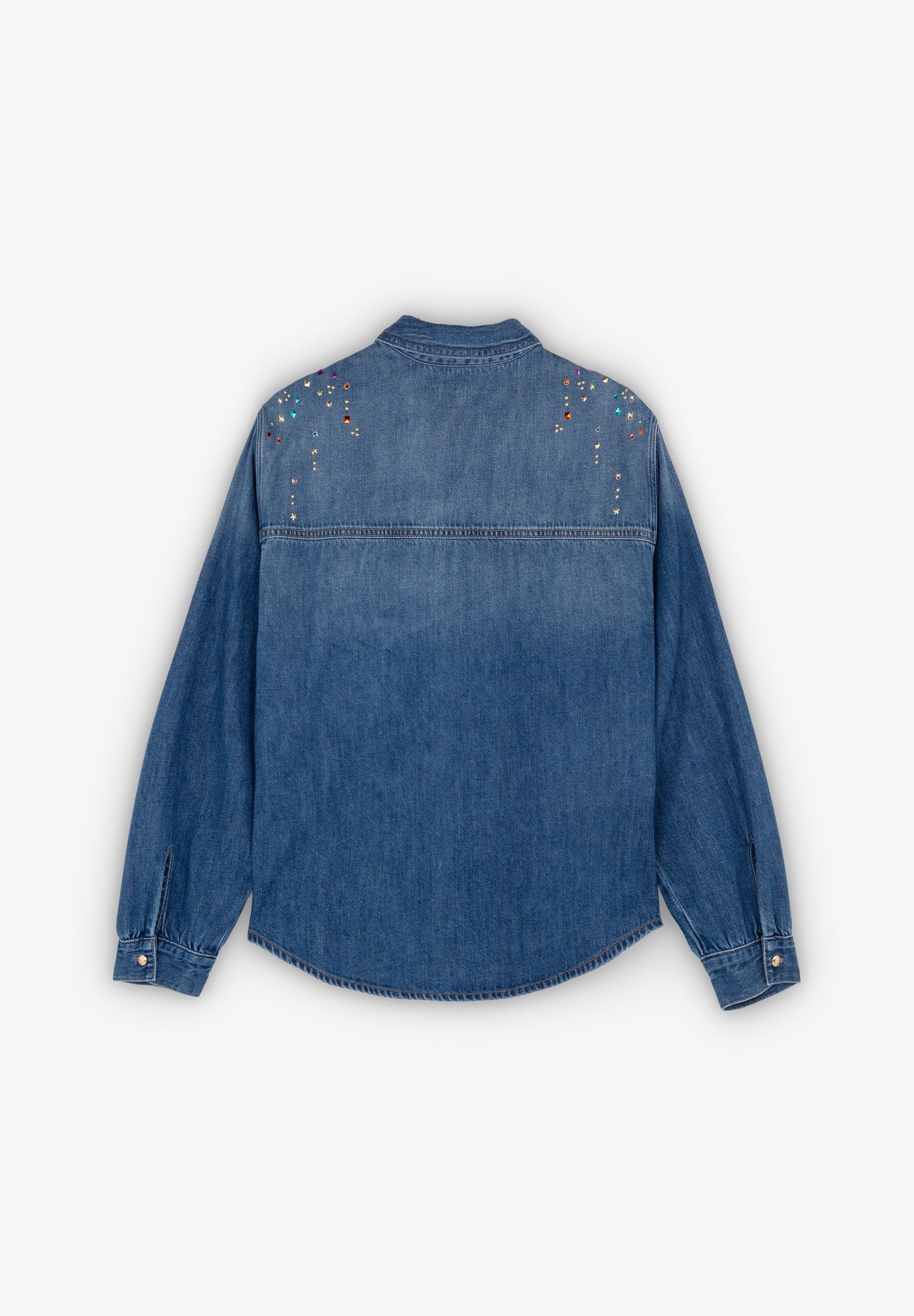 STRASS MULTICOLOR DENIM SHIRT