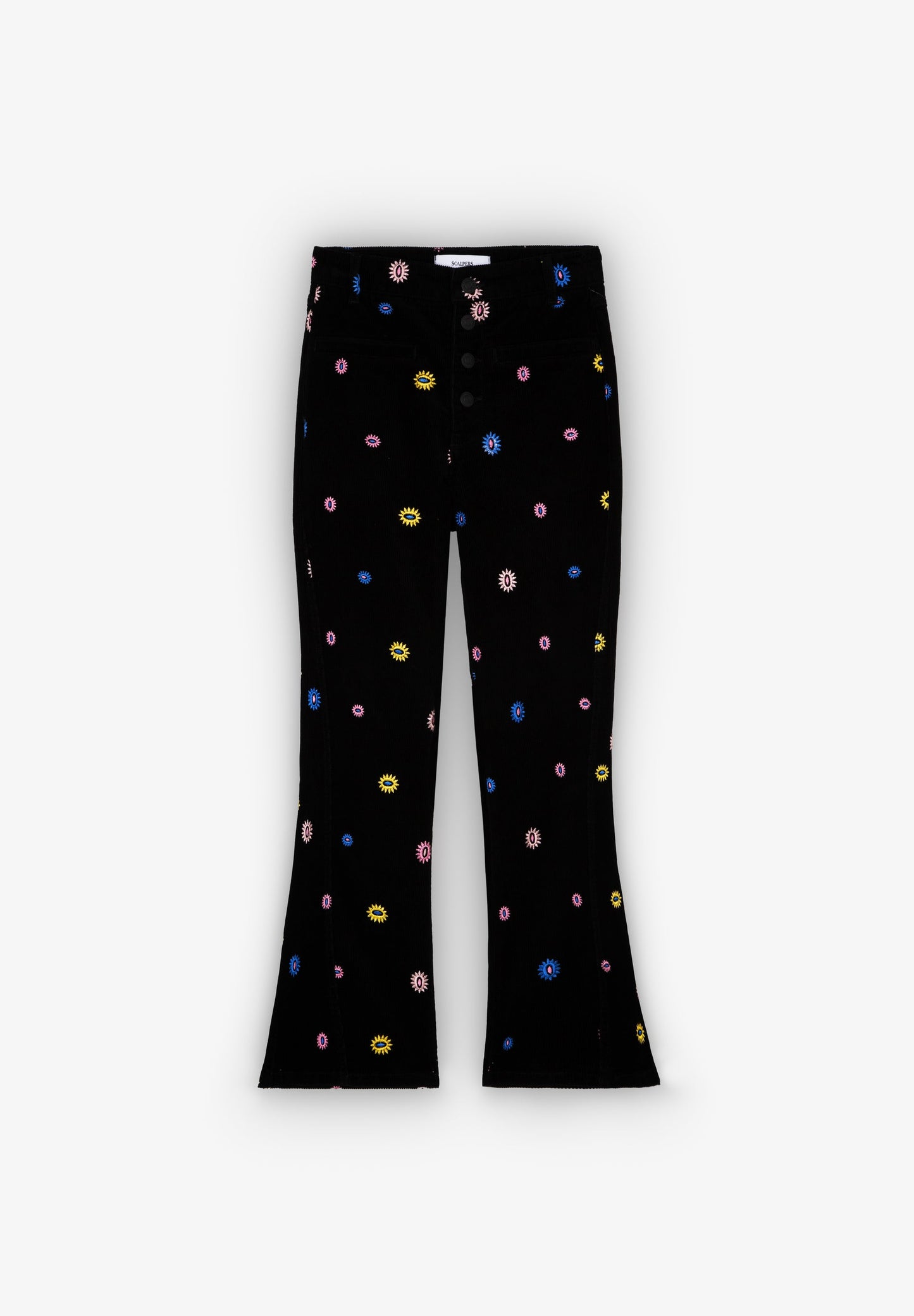 PANTALON VELOURS CÔTELÉ BRODERIES