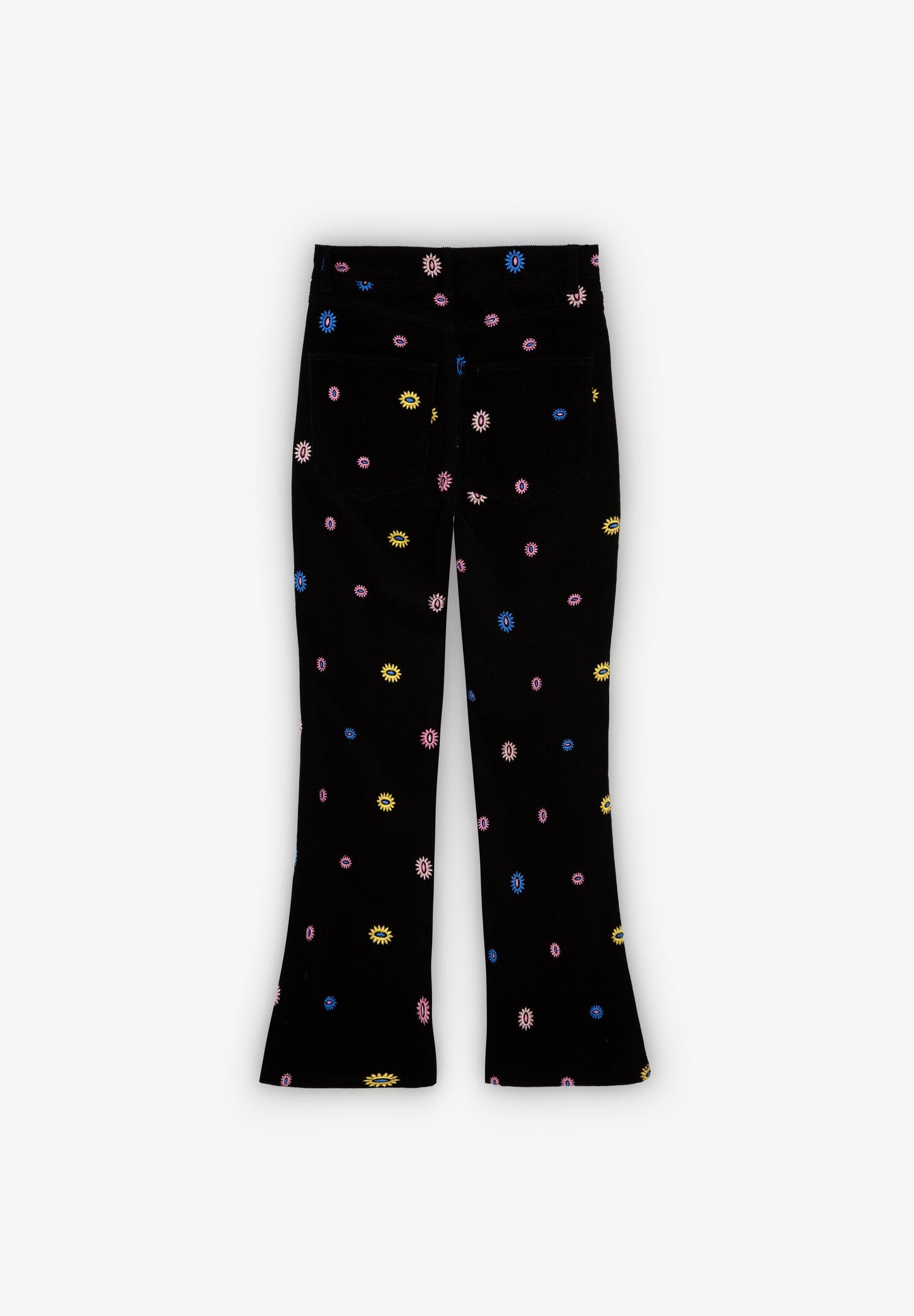 PANTALON VELOURS CÔTELÉ BRODERIES