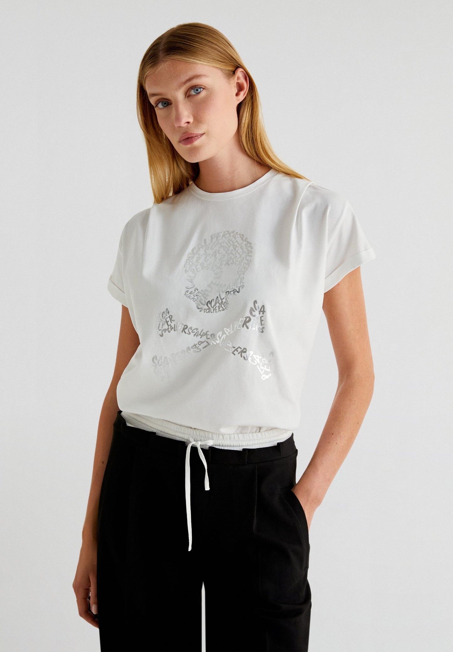 T-SHIRT SKULL PLI ÉPAULE